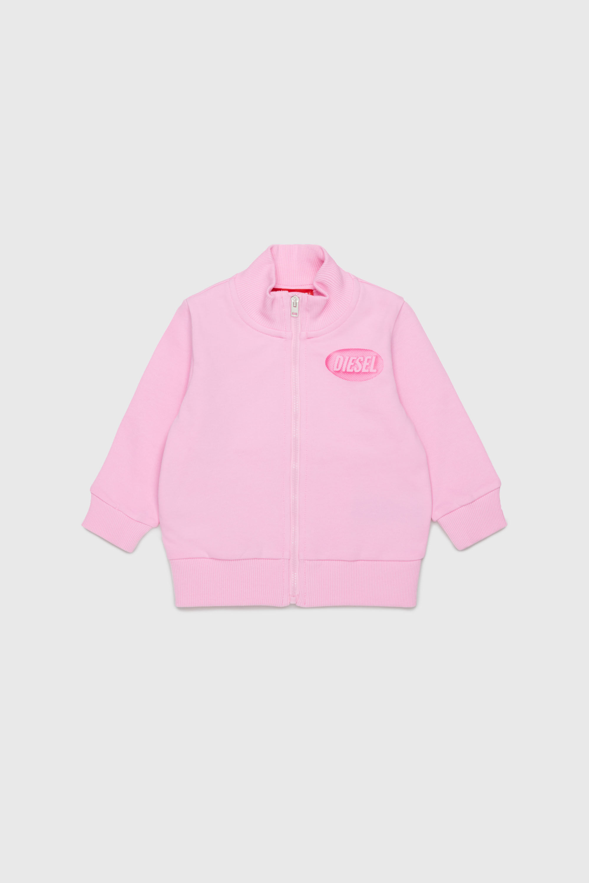 Diesel - SDSELZIPB, Sudadera con cremallera y estampado de logo Unisex in Rosa - 1
