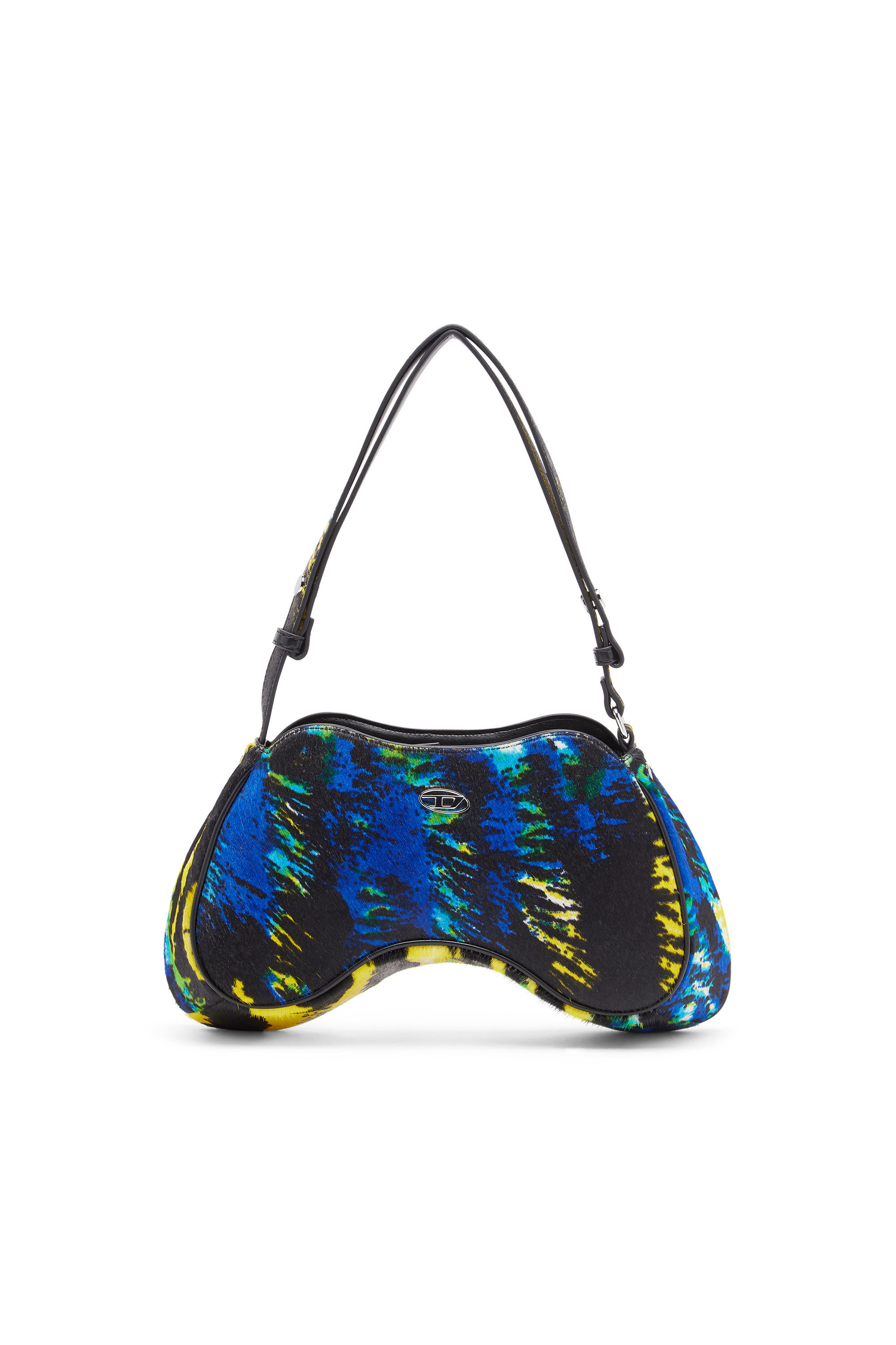Play Bolso de hombro en piel de becerro con estampado de tigre Mujer Multicolor Diesel