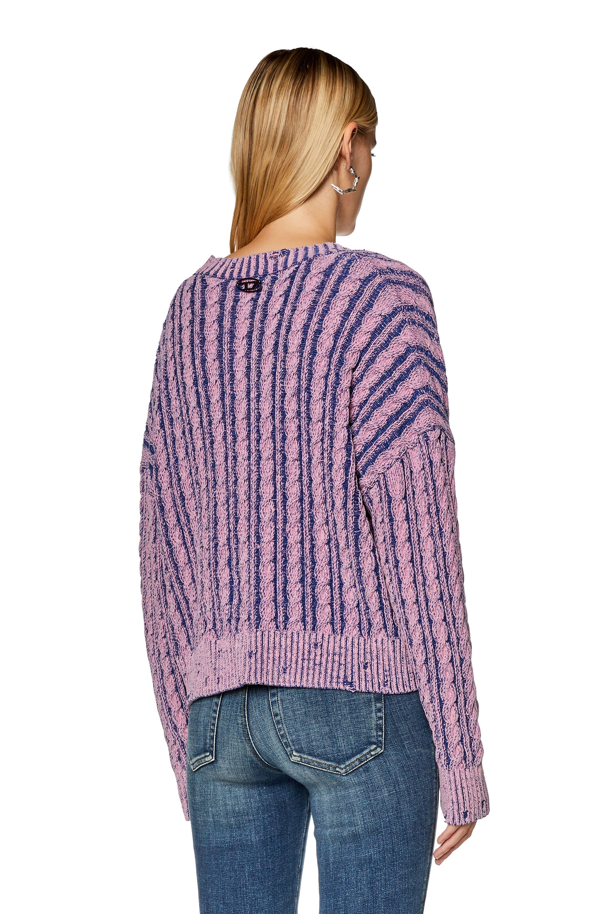 Diesel - M-OXIA, Jersey grueso de algodón de dos tonos Mujer in Morado - 4