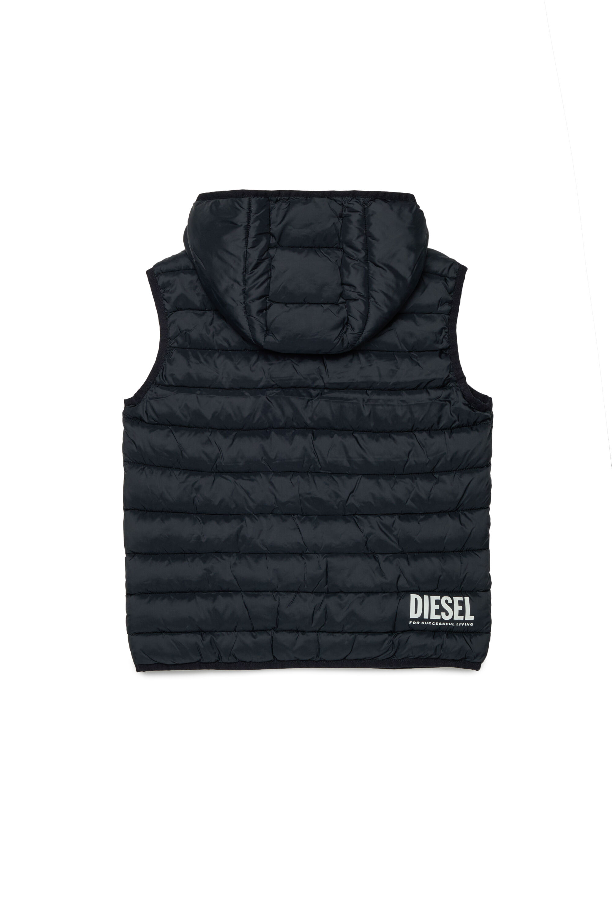 Diesel - JTEMPLY, Chaleco acolchado de nailon con capucha Unisex in Negro - 2
