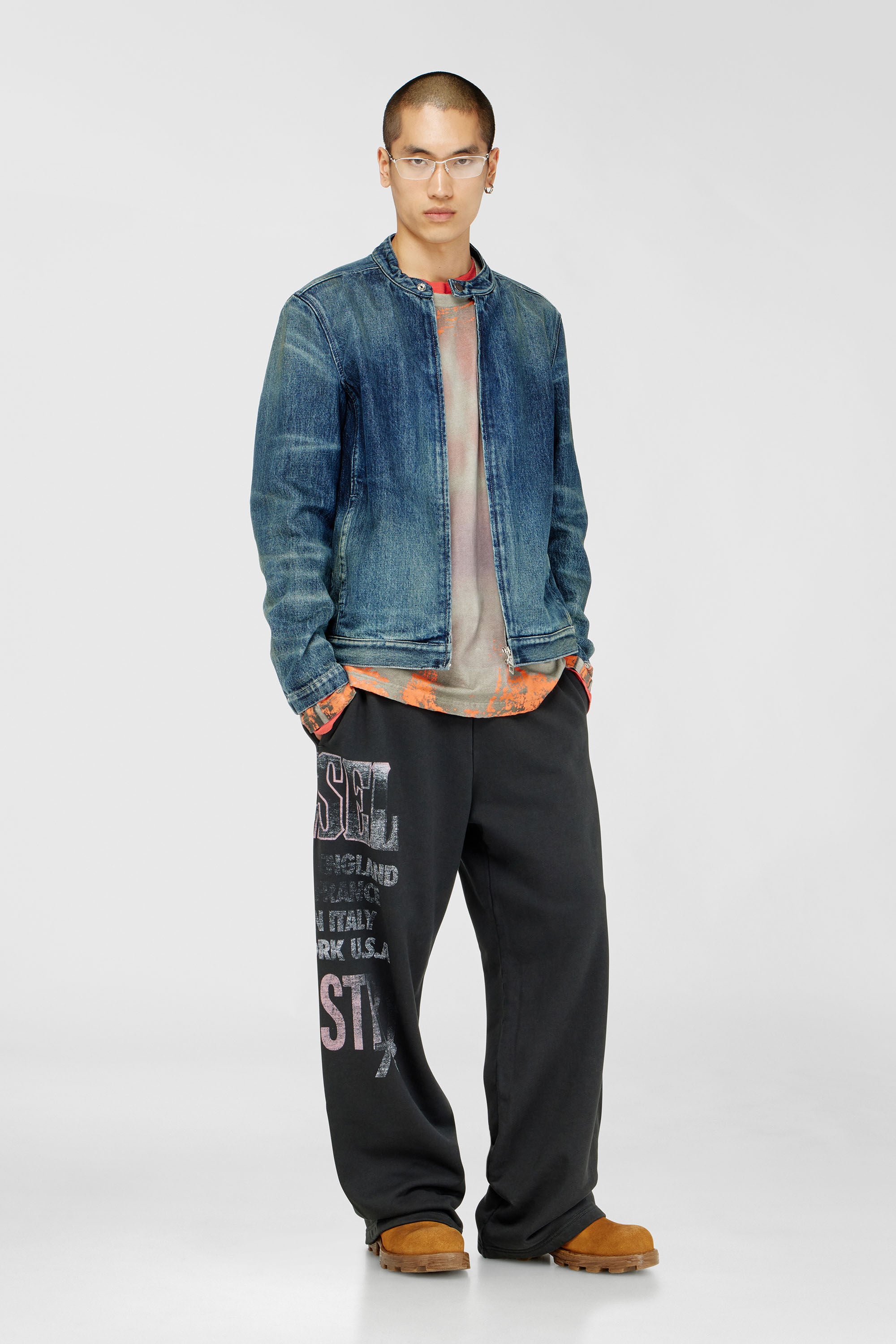 Diesel - P-ILL, Pantal&oacute;n de ch&aacute;ndal con gr&aacute;ficos de concierto Hombre in Negro - 1