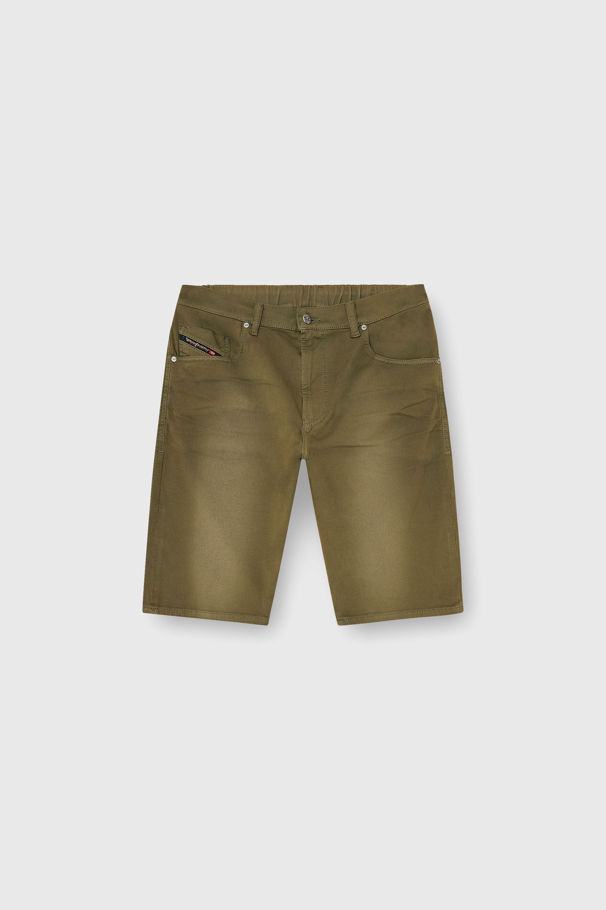 Diesel - 2033 D-KROOLEY-SHORT-BW JOGG, Slim shorts en denim de color Hombre in Verde - 2