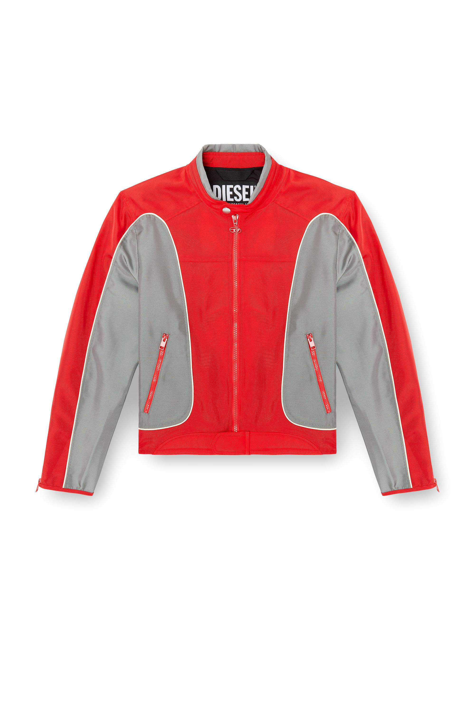 Diesel - J-BLINK-A, Chaqueta biker con bloques de color y ribetes Hombre in Multicolor - 2