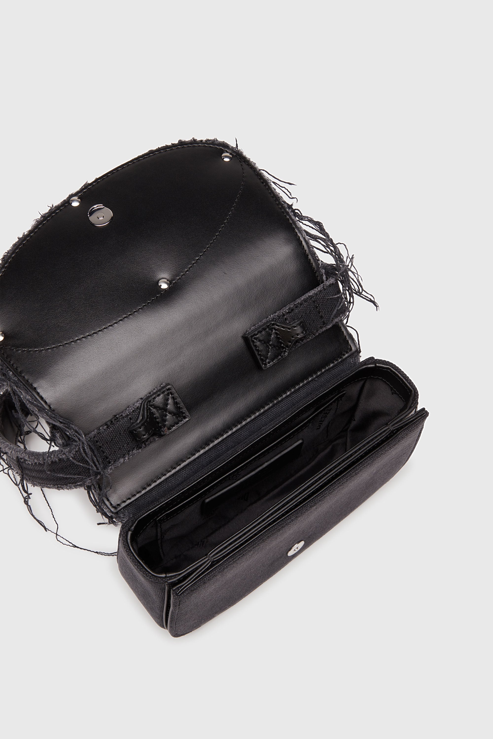 Diesel - 1DR, 1DR-Bolso de hombro ic&oacute;nico de lona y cuero Mujer in Negro - 4