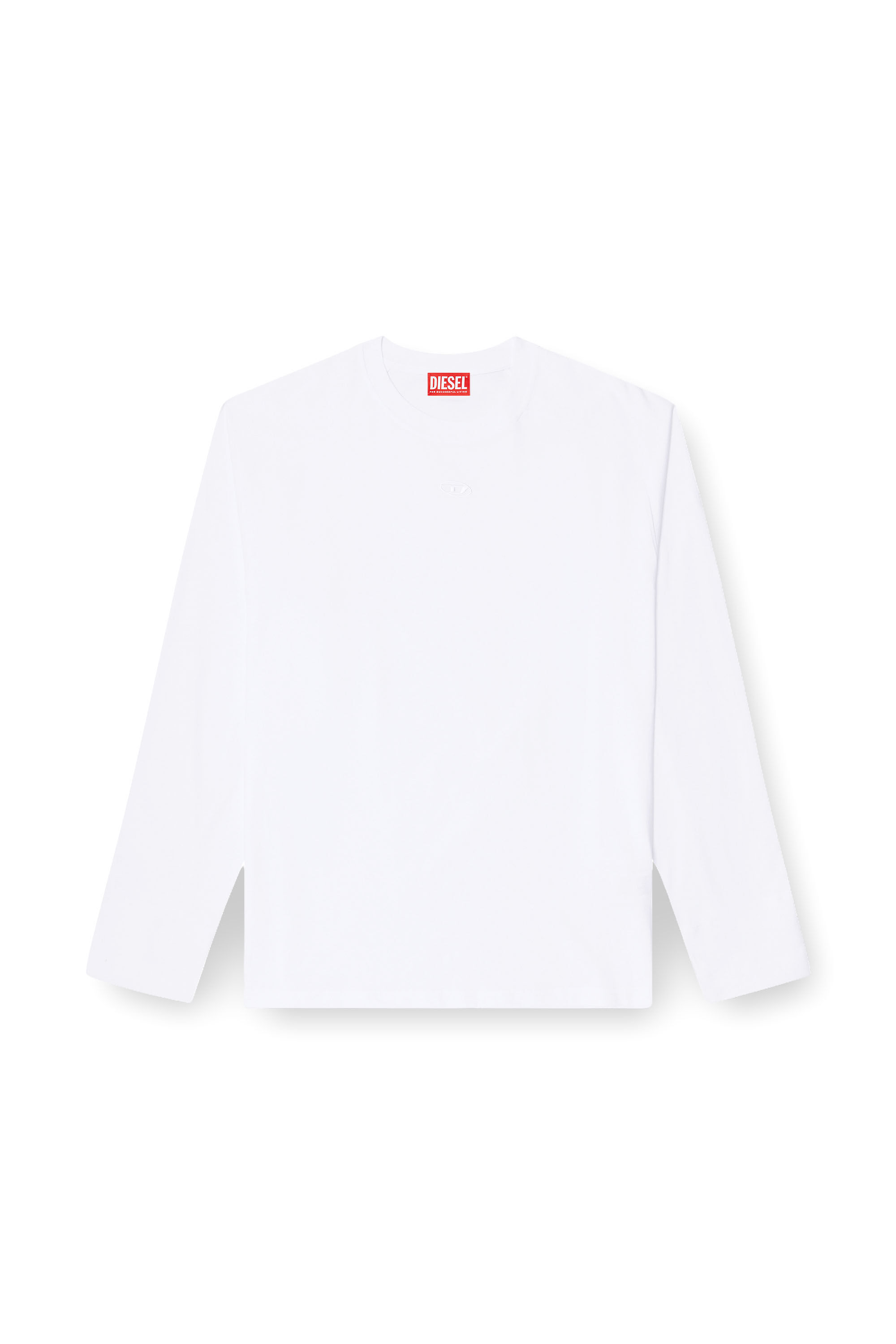 Diesel - T-KRISTIAN, Camiseta con pu&ntilde;o de detalle biker Hombre in Blanco - 2