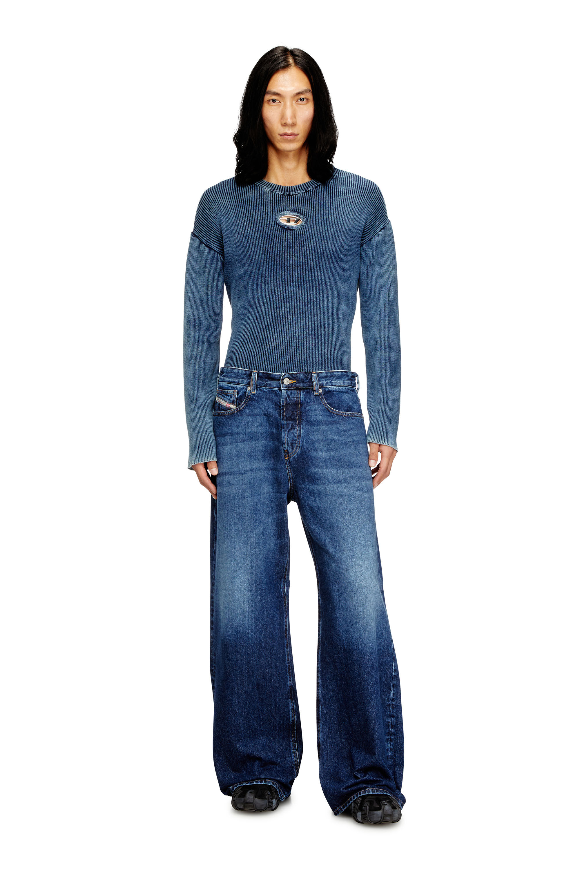 Vaqueros anchos de mujer en azul Oscuro | Diesel®