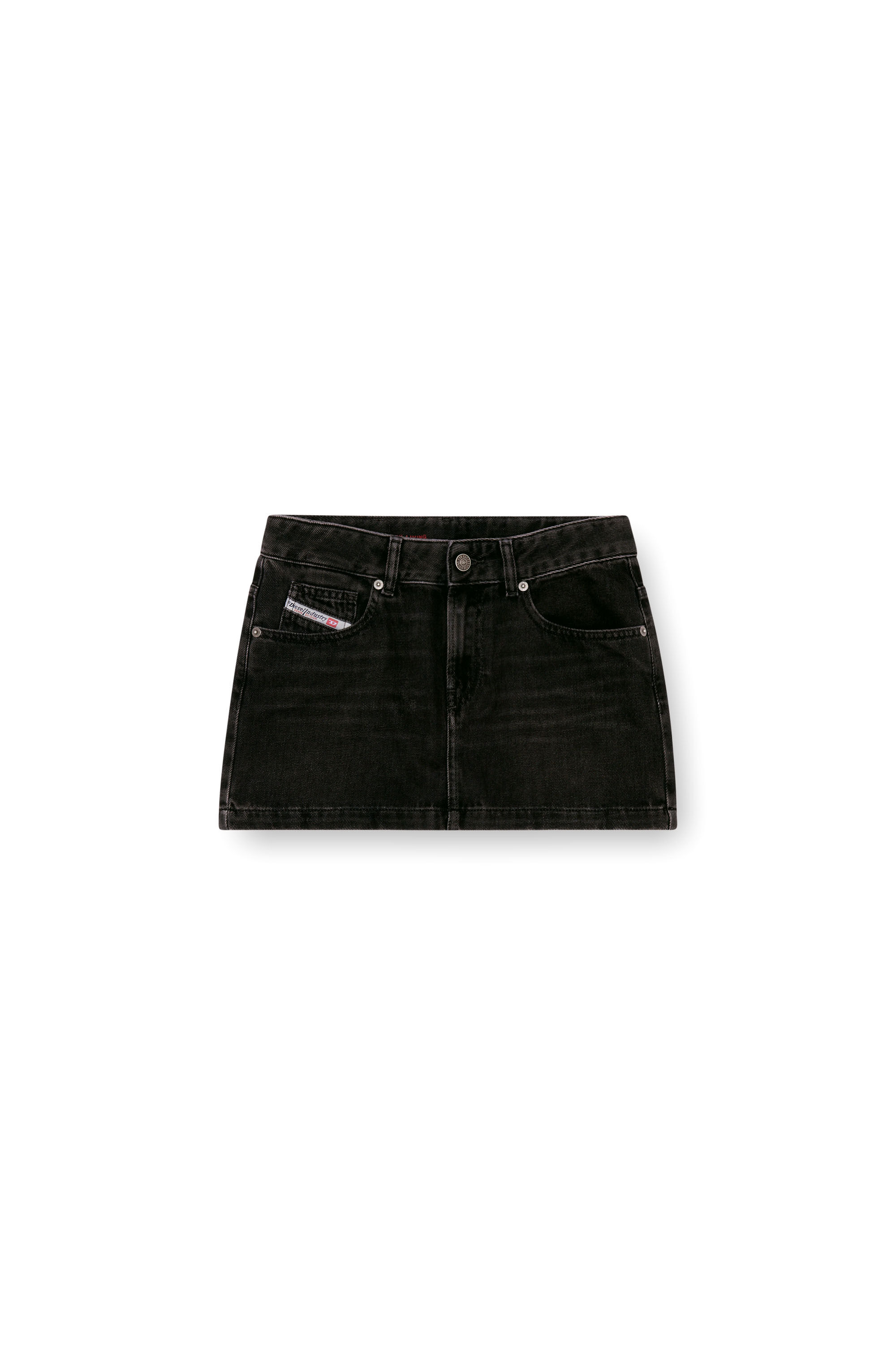 Diesel - DE-RON, Minifalda en denim de lavado impecable Mujer in Negro - 2