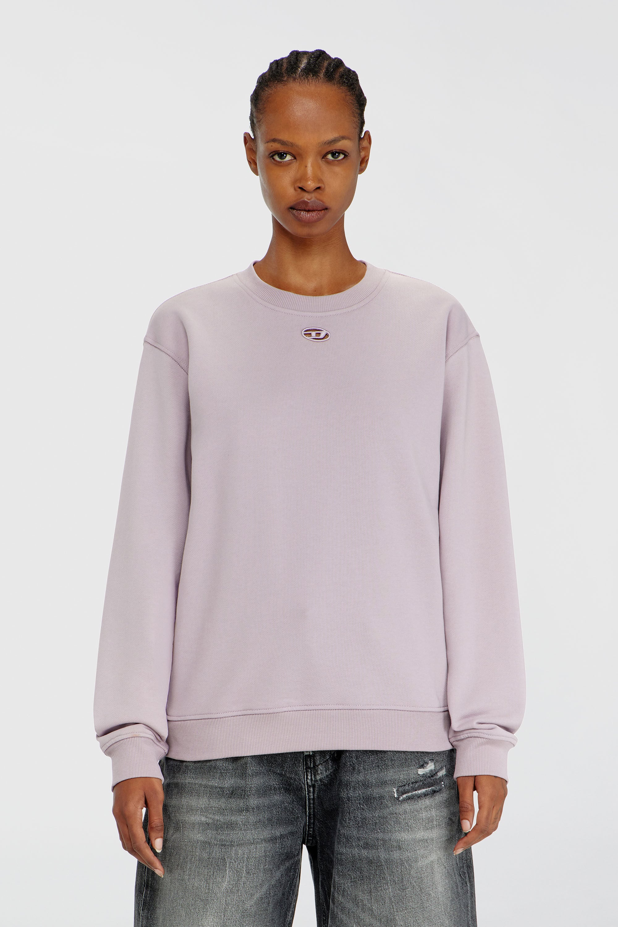 Diesel - F-NORMY-OD, Sudadera de algod&oacute;n con bordado Oval D Mujer in Morado - 3