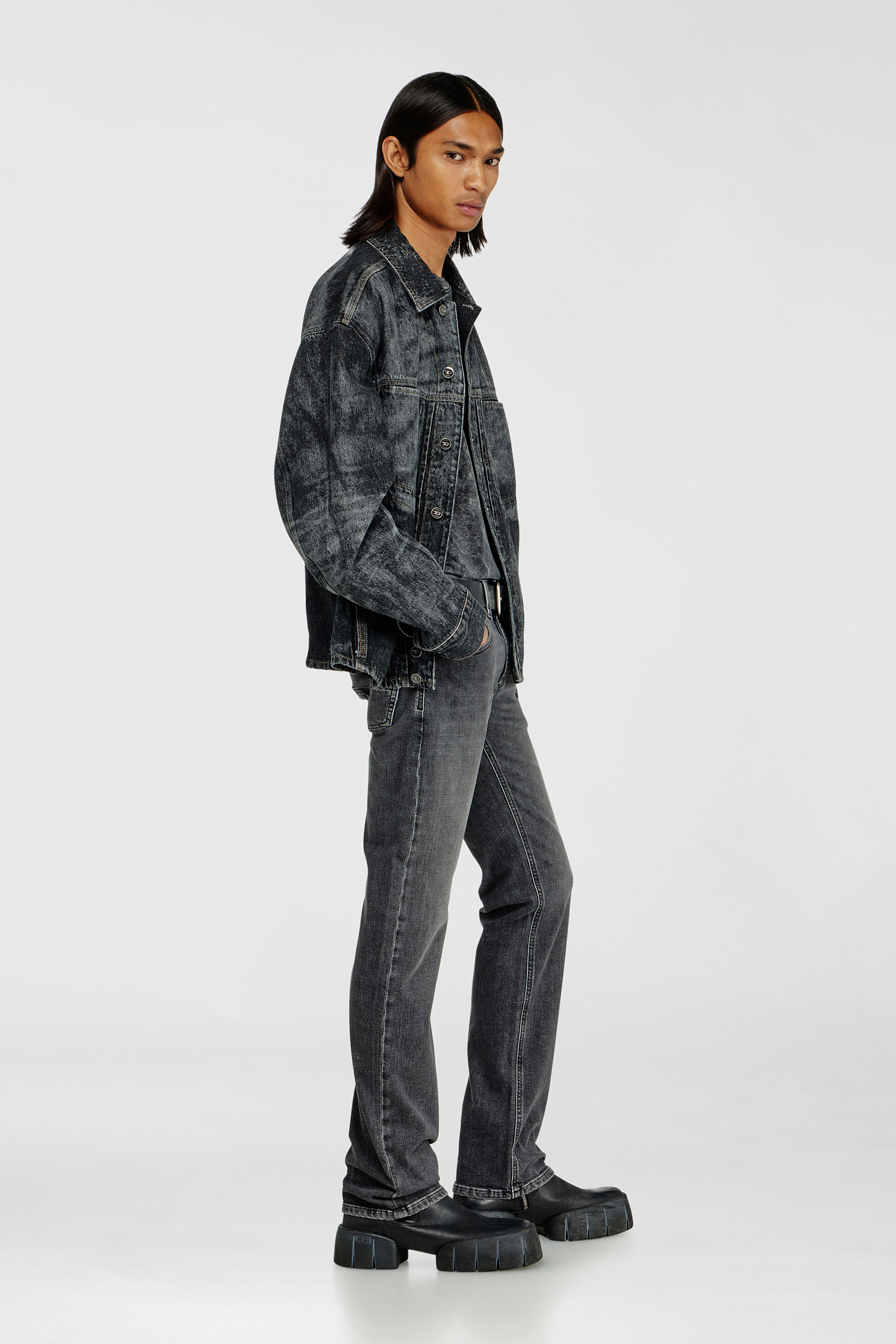 Diesel - Regular Jeans 1985 Larkee 0HDBD Hombre, Negro/Gris oscuro - 2