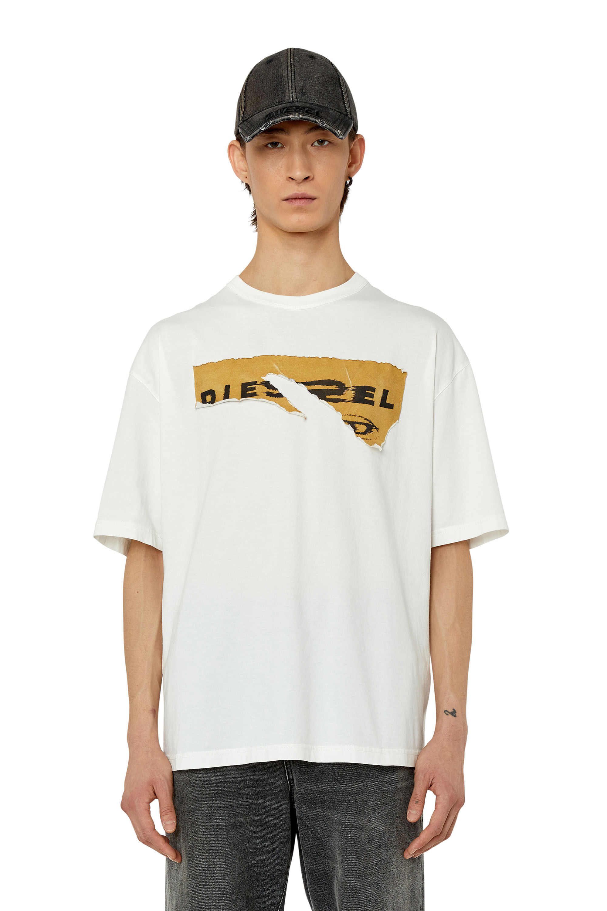 Diesel - T-WASH-POFF, Camiseta con parches despegados Hombre in Blanco - 2