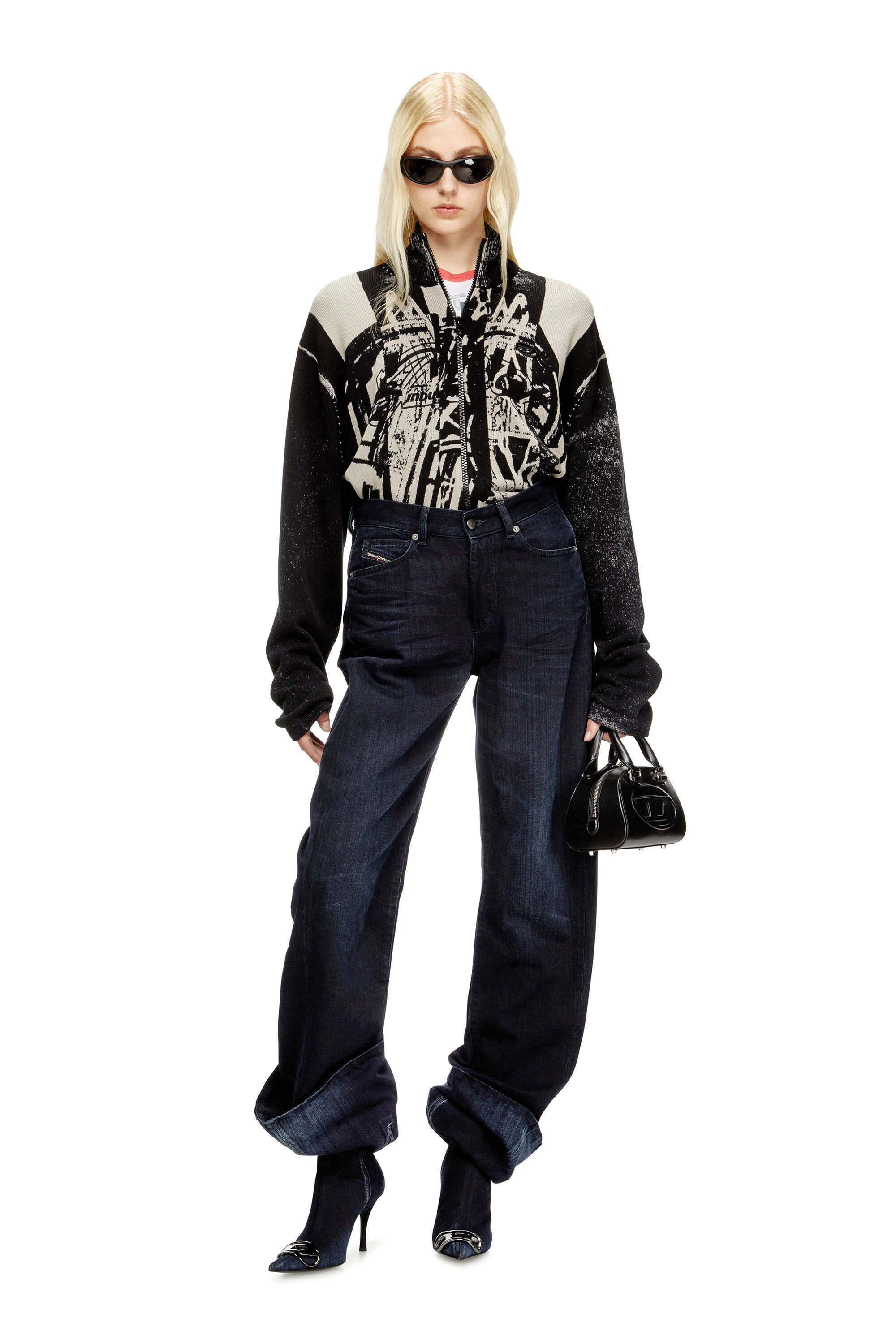 Diesel - Woman's Relaxed Jeans 1974 D-Ellz 09L54, Dark Blue - 5