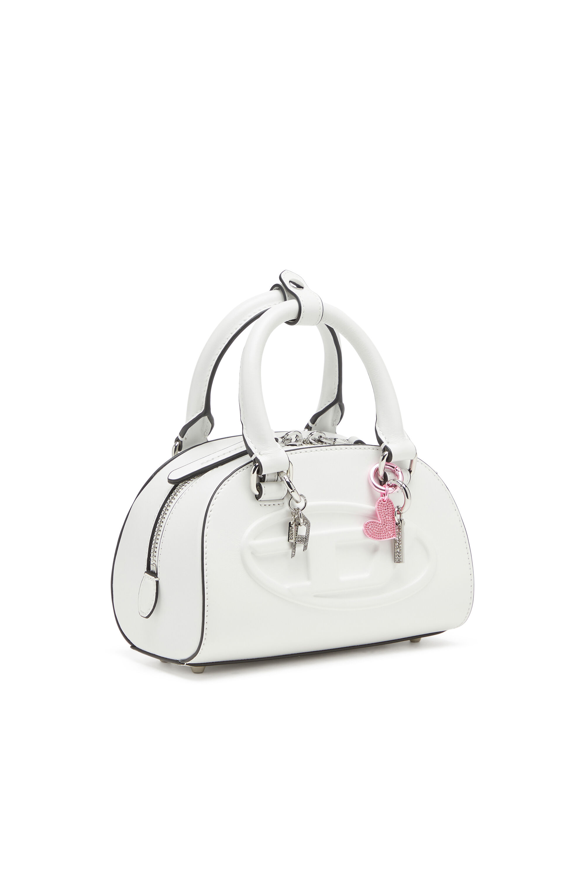 Diesel - 1DR DOME TOP HANDLE, 1DR Dome-Bolso de cuero tipo bowling Mujer in Blanco - 6
