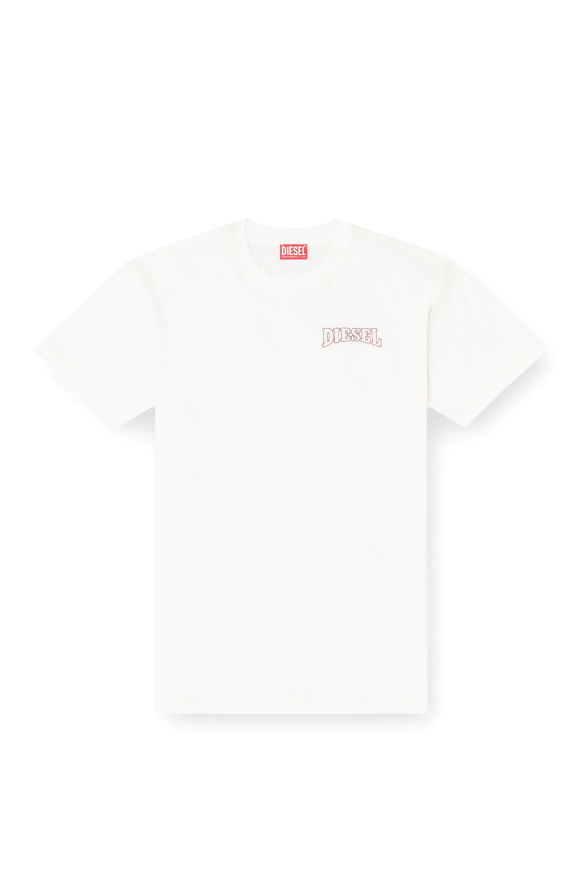 Diesel - T-NORM-V16, Camiseta de algod&oacute;n regular con bordado Diesel Hombre in Blanco - 2