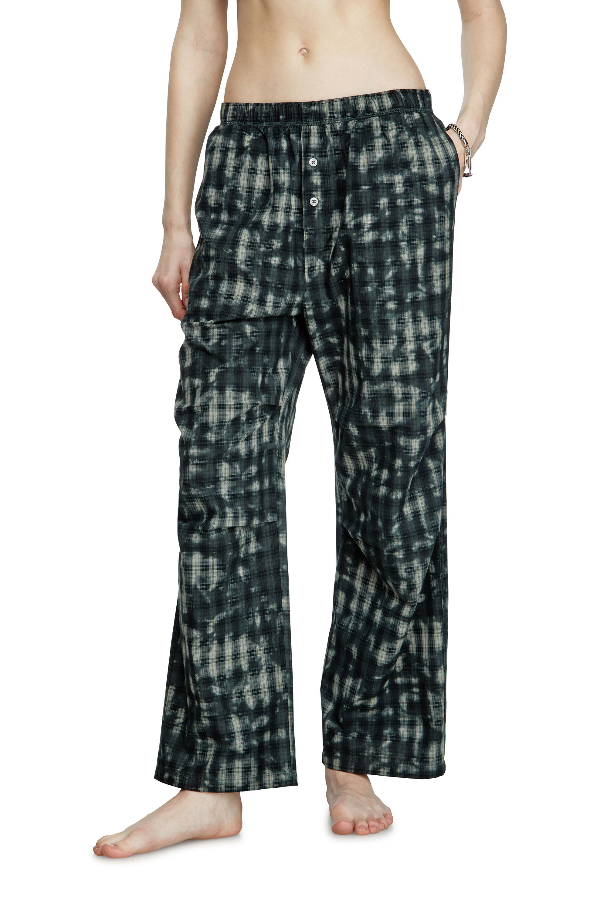 Diesel - VINCE-UTLT, Pantalones de pijama con estampado de cuadros Unisex in Verde - 5