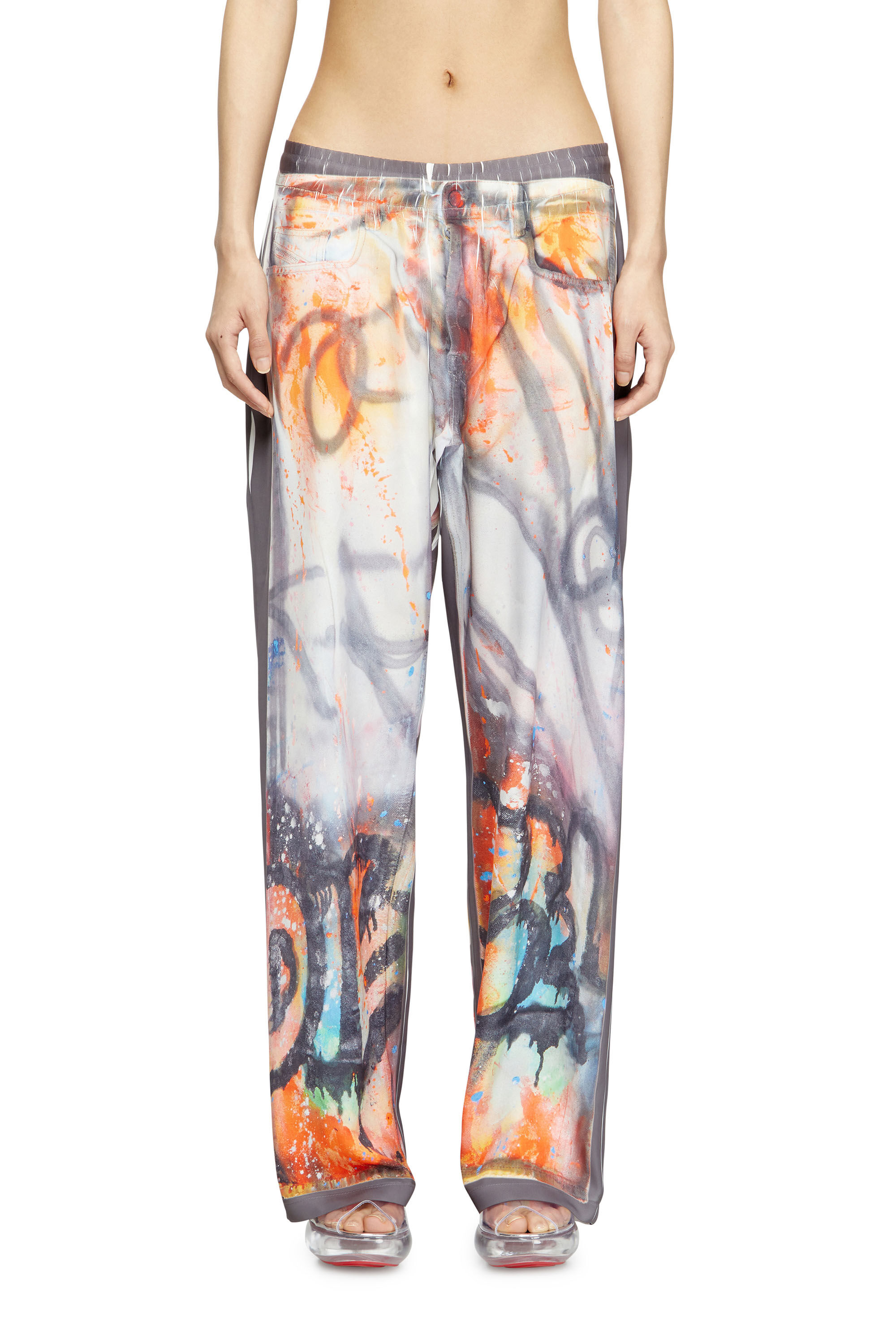 Diesel - P-AFTER-GRAFFITI-USA, Pantalón holgado con estampado graffiti Unisex in Gris - 5