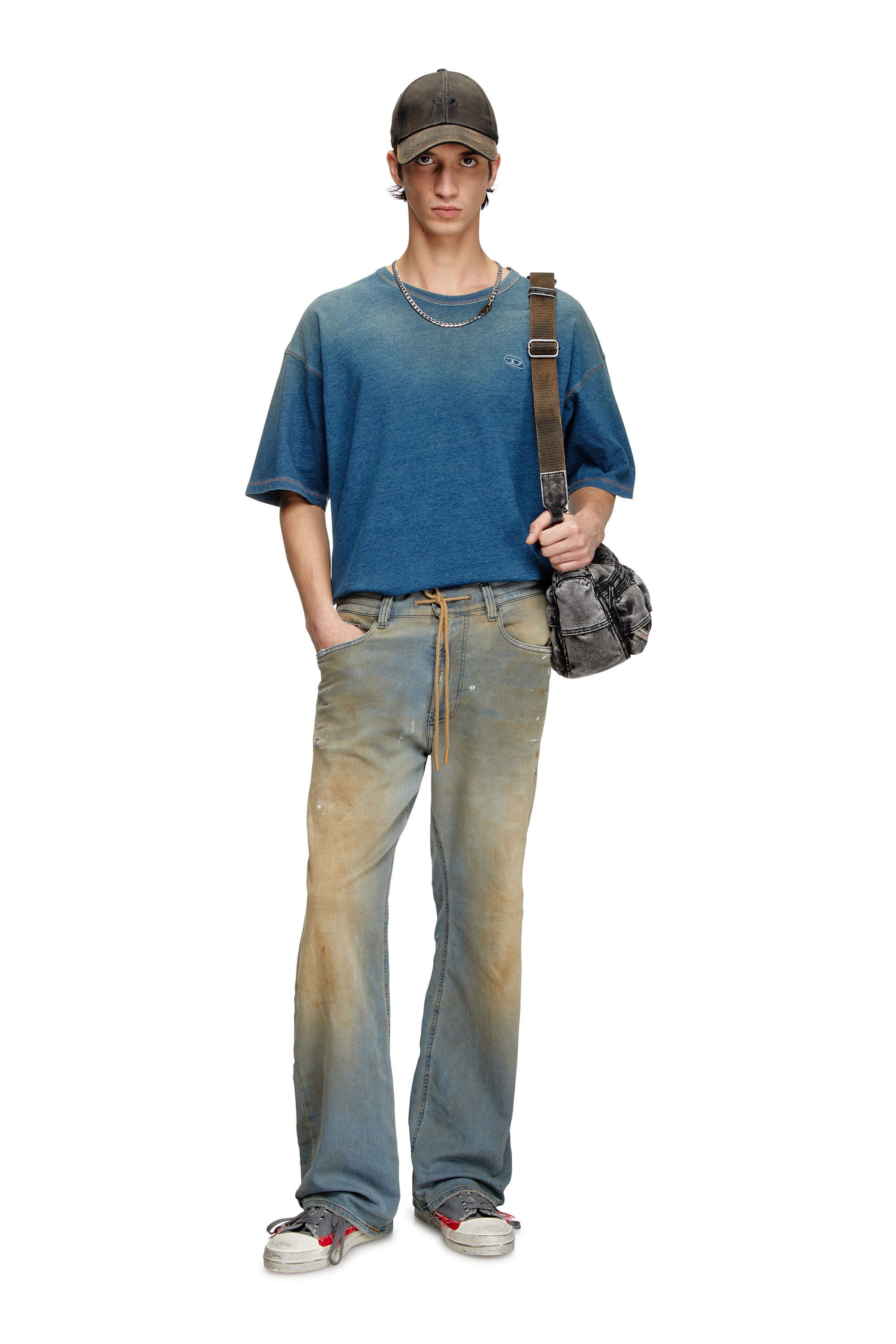 Men's T-shirt with sprayed treatment | Blue | Diesel