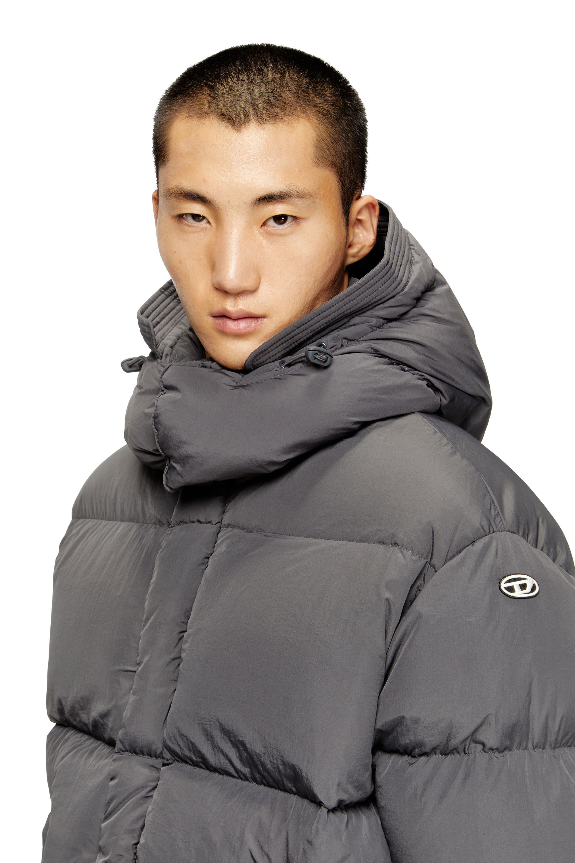 Diesel - W-ROLFYS, Chaqueta de plumón en taslan de nailon reciclado Hombre in Gris - 5