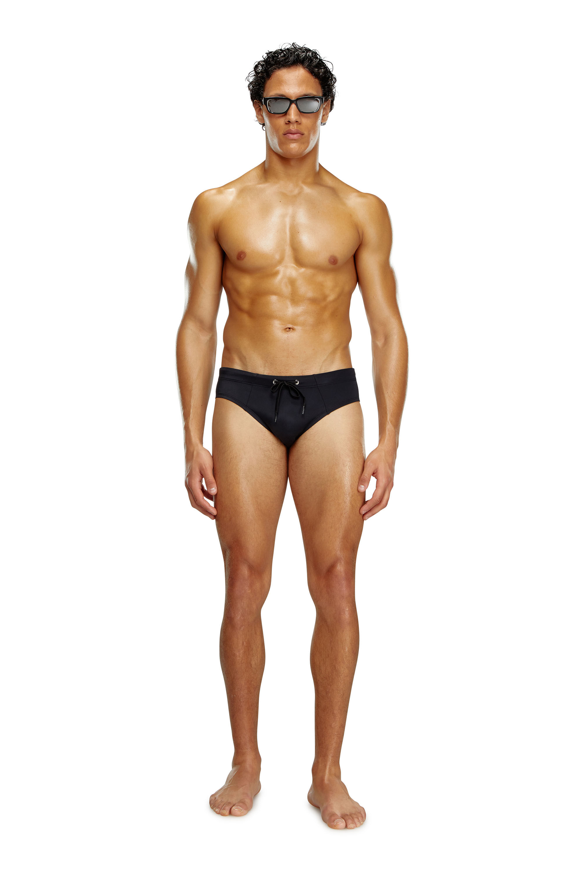 Slip de bano con estampado del logotipo a tono Hombre Negro Diesel