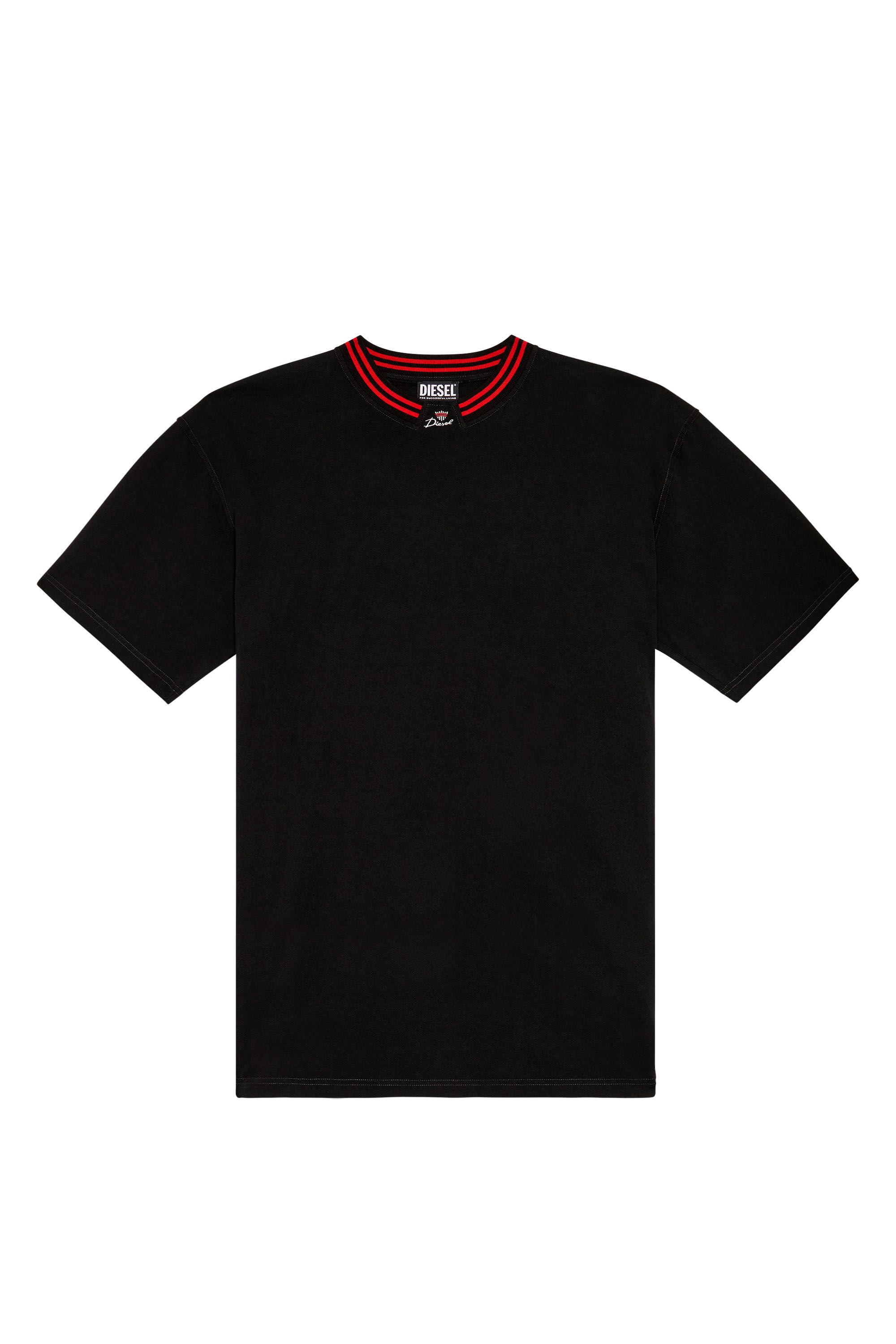Diesel - T-KROWN, Camiseta con cuello con logotipo Hombre in Negro - 2