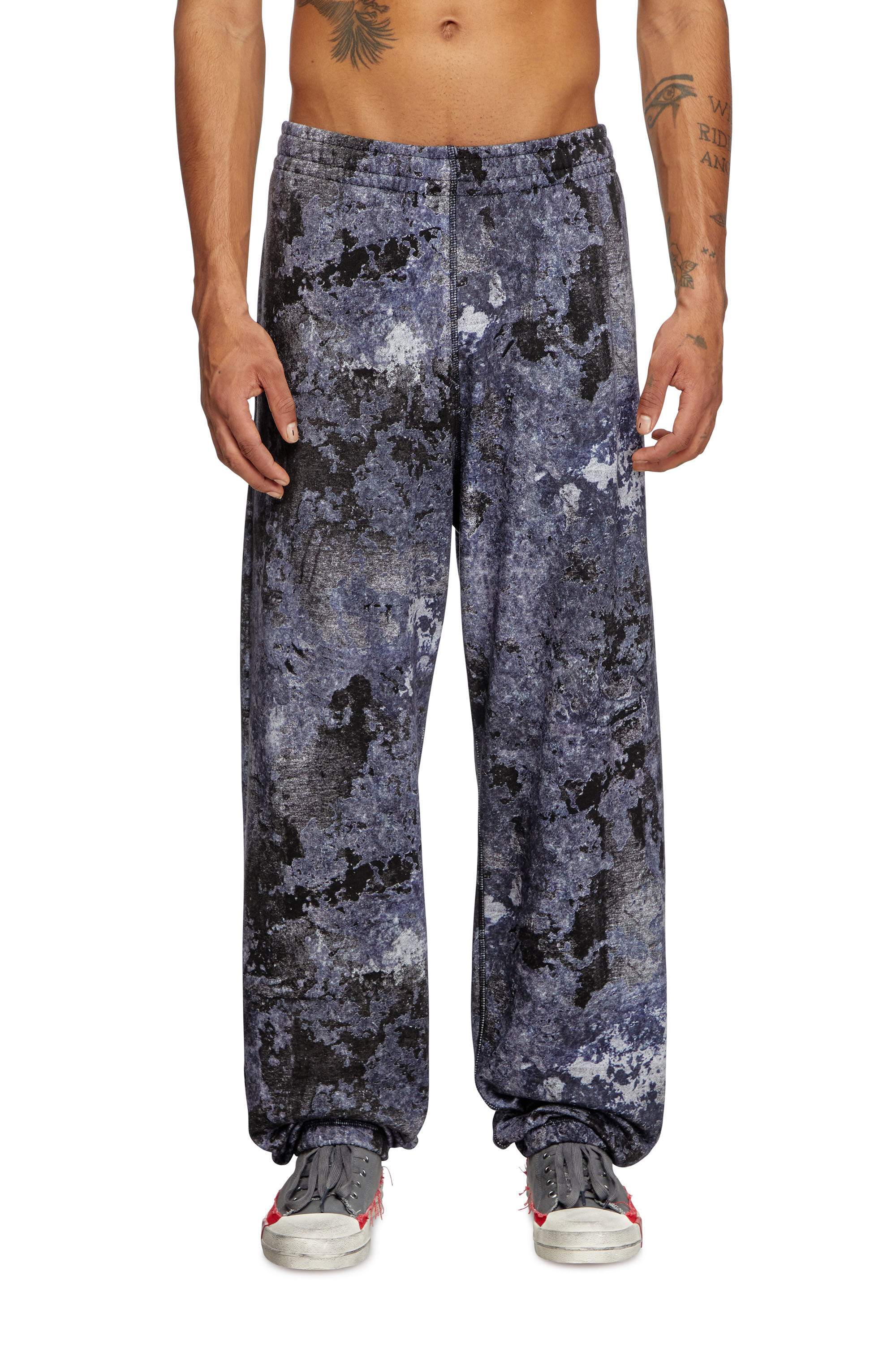 Diesel - P-MARKY-R2, Man's Sweatpants with marble wash treatment in Blue - 3