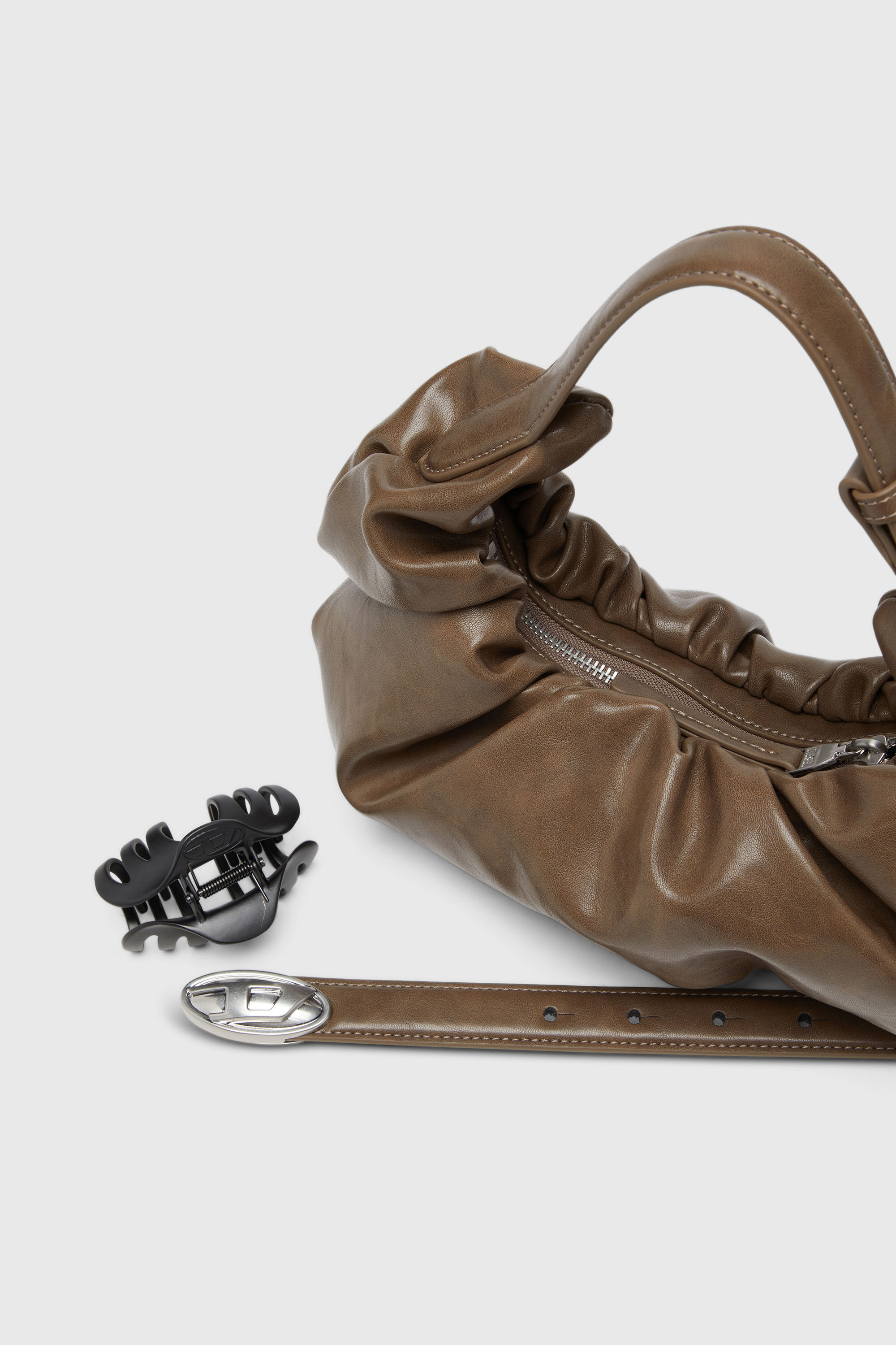 Diesel - GRAB-D HOBO S, Grab-D-Bolso hobo peque&ntilde;o arrugado Mujer in Marr&oacute;n - 5