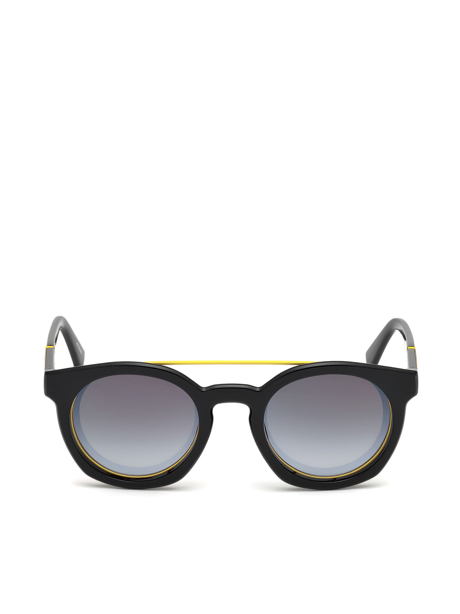 Diesel - DL0251, Gafas con montura redonda de acabado brillante Unisex in Negro - 1