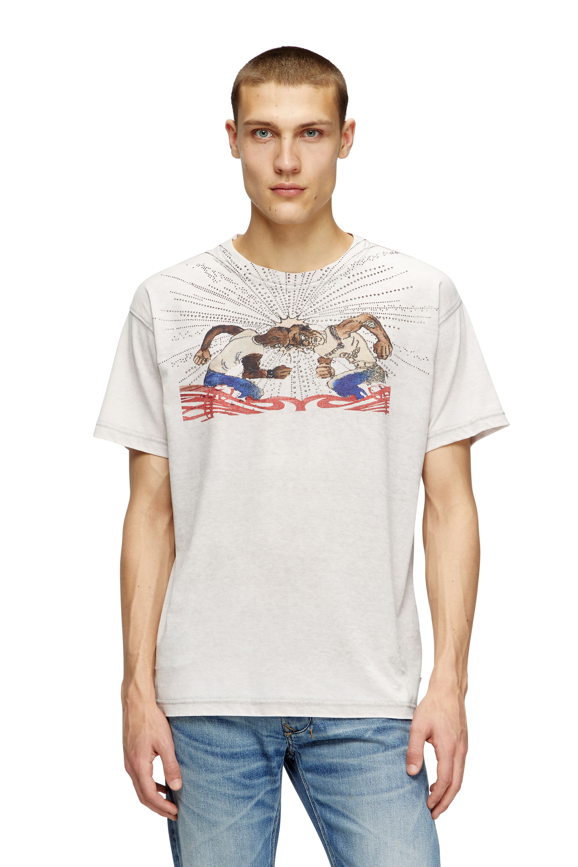 Diesel - T-NORM-T15, Camiseta con diseño de piedras Hombre in Gris - 3