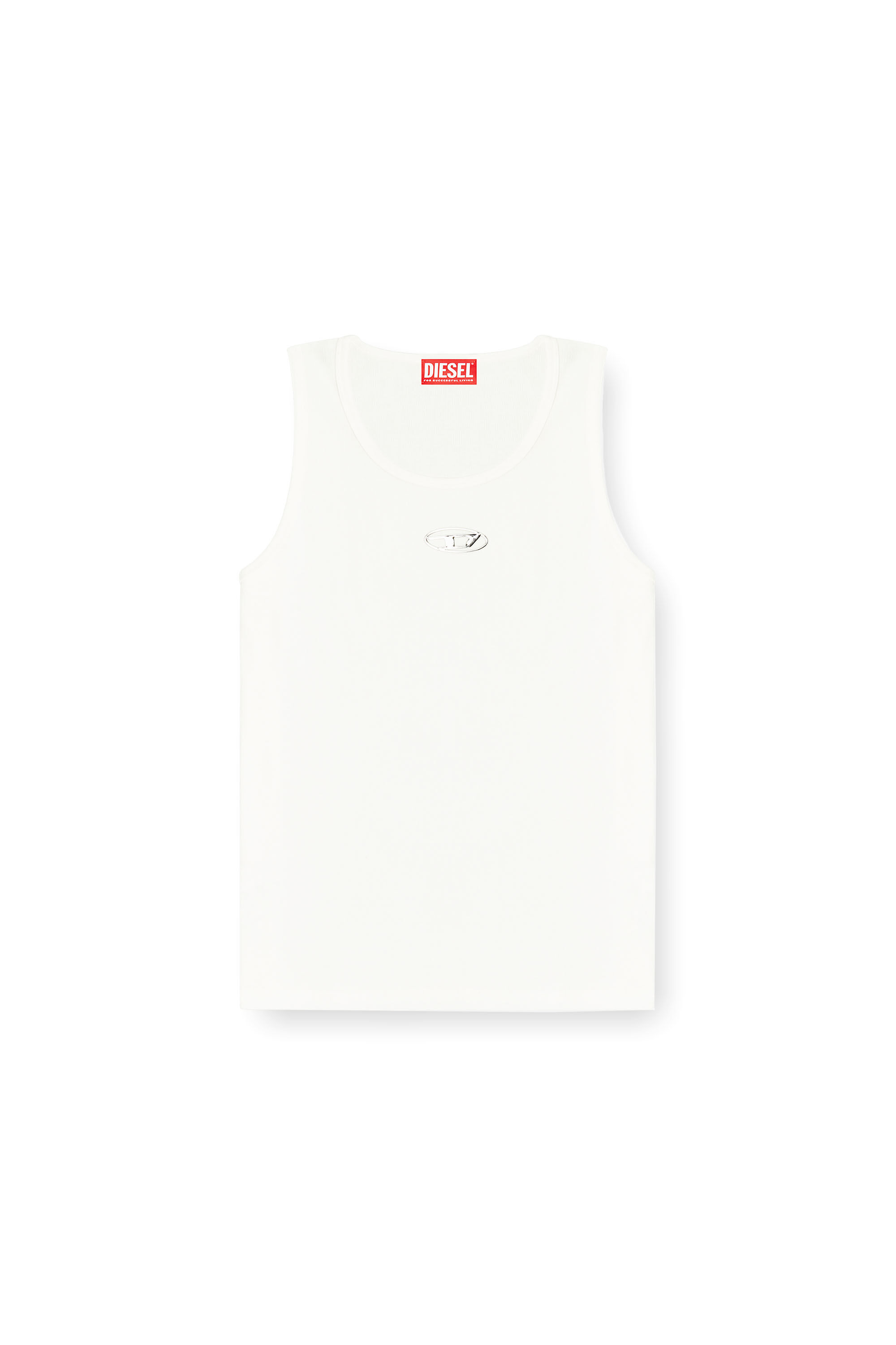 Men's Cotton tank top with logo | White | Diesel