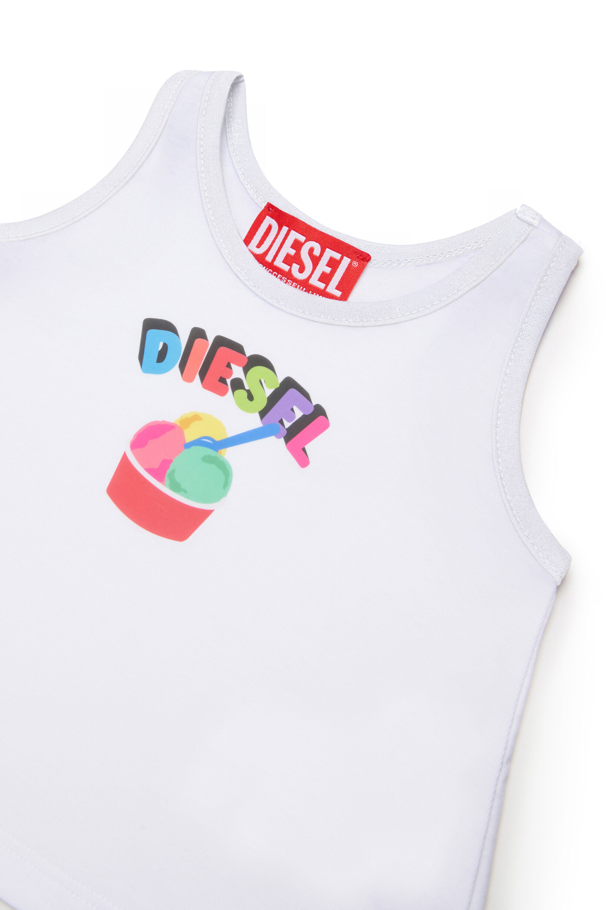 Diesel - MTICEB, Camiseta de tirantes de algod&oacute;n con estampado de helado Mujer in Blanco - 3