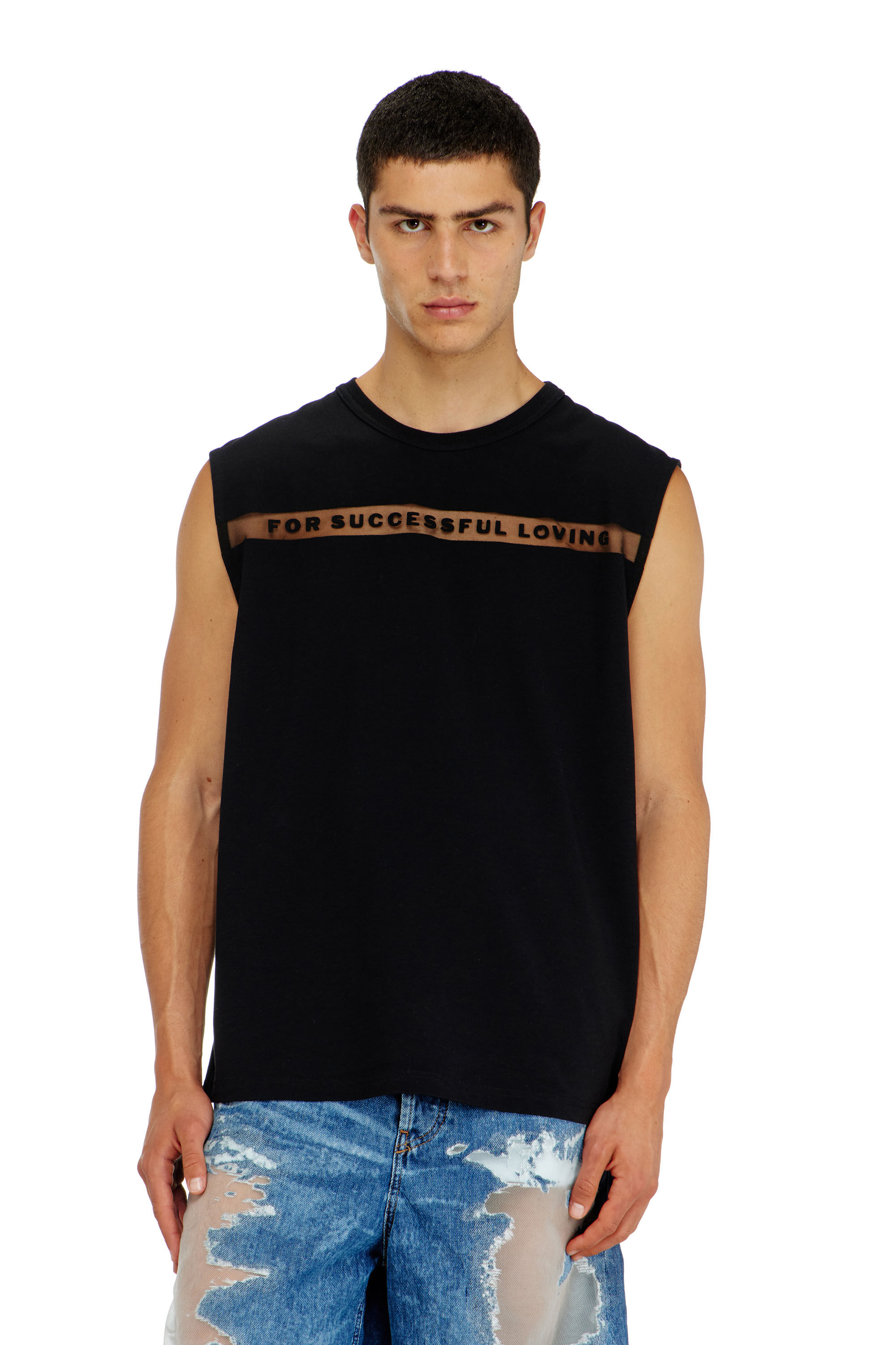 Diesel - PR-T-NORM-BISC-MATI-R, Camiseta de tirantes con logo For Successful Loving Unisex in Negro - 5