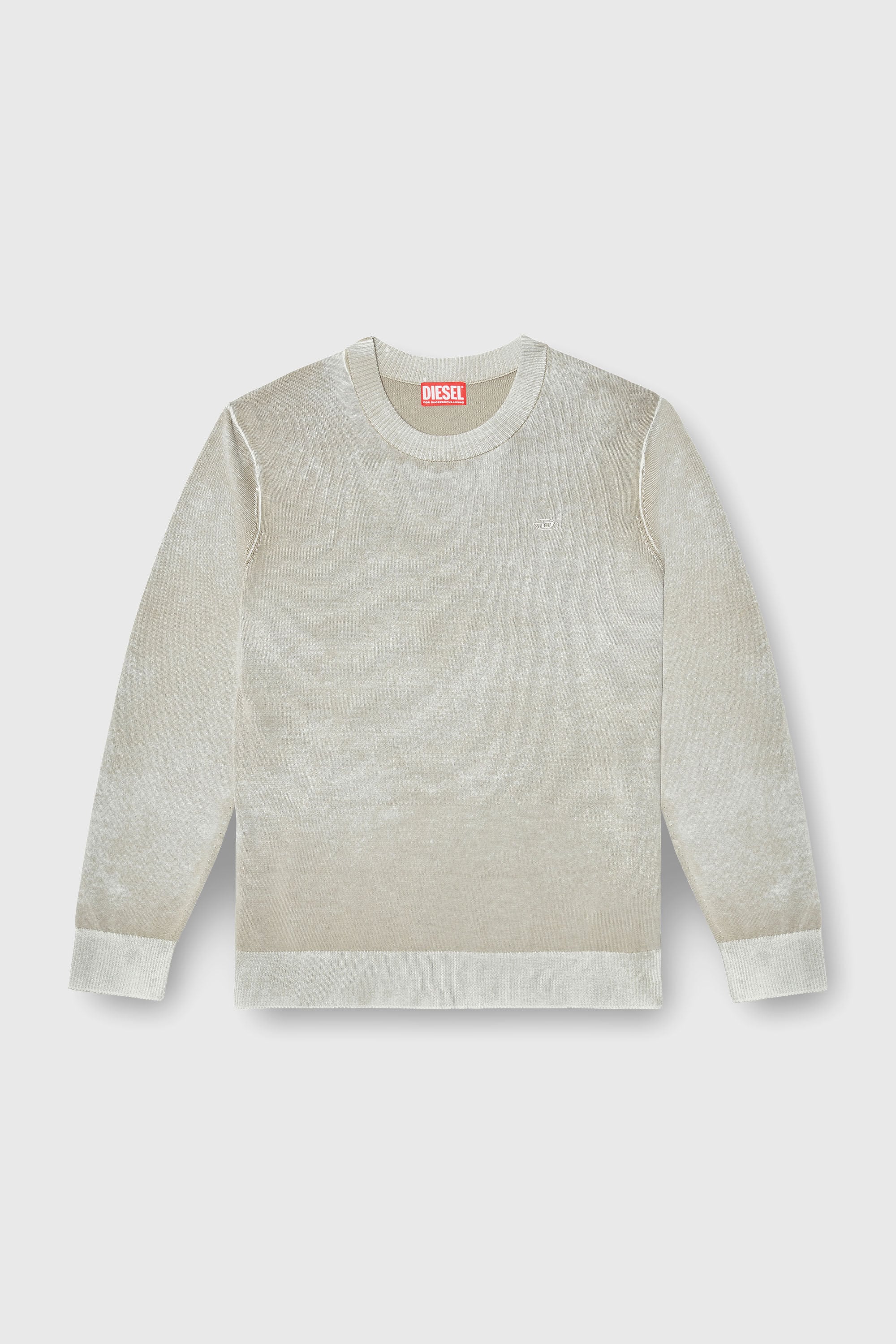Diesel - K-LAURENT, Jersey con estampado inverso descolorido Hombre in Gris - 2