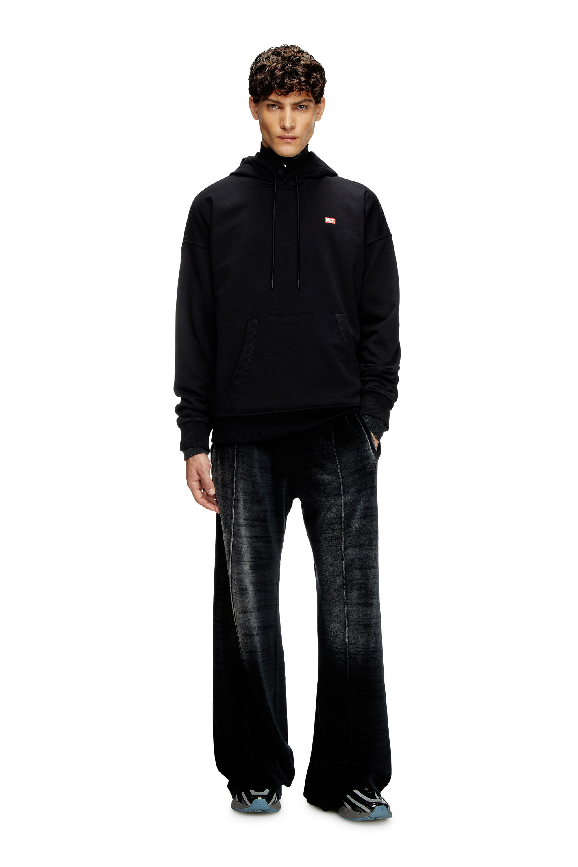 Diesel - S-ROB-HOOD-R1, Sudadera con capucha con logotipo pequeño Hombre in Negro - 1