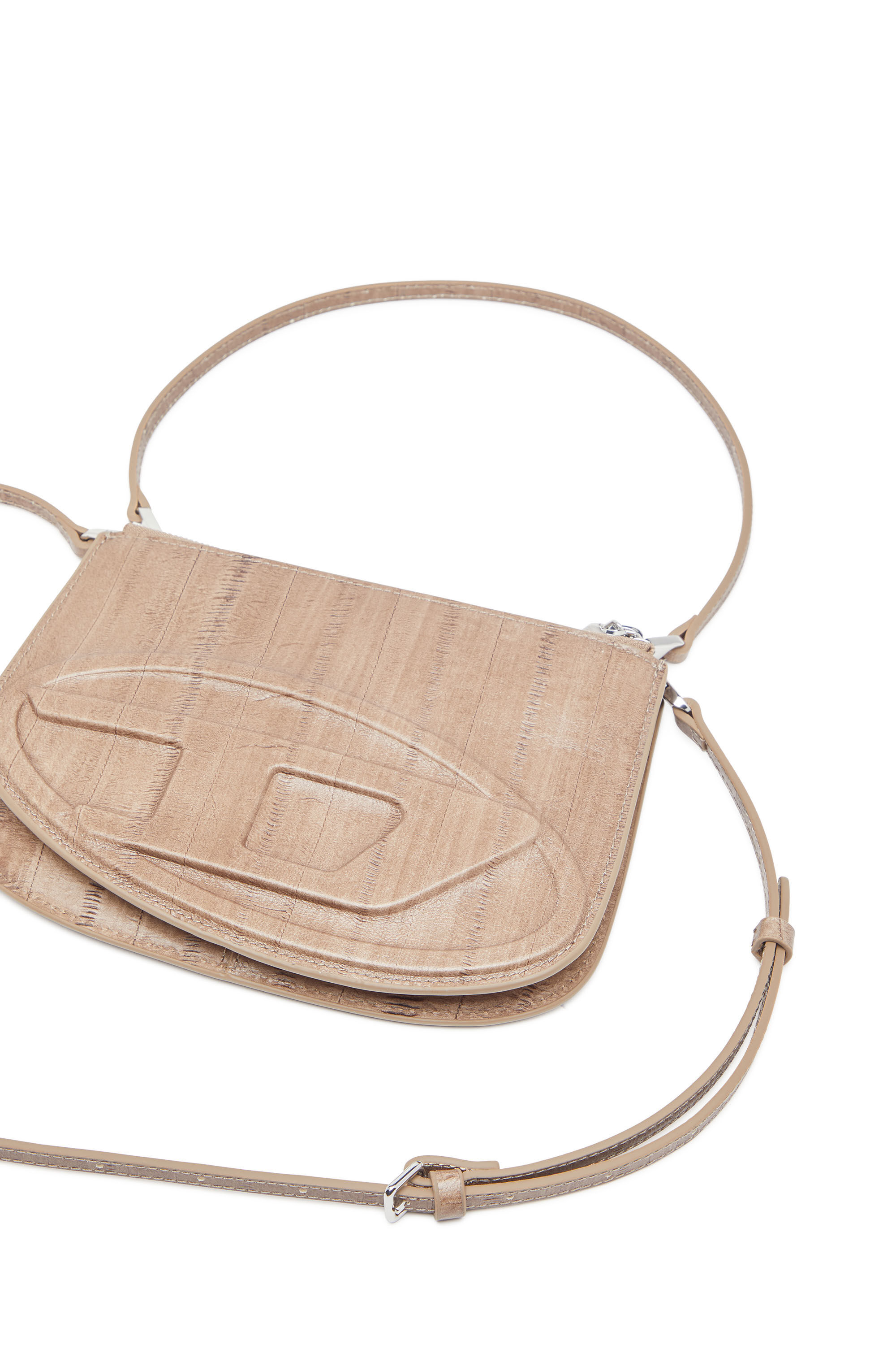 Diesel - 1DR TWIN, 1DR Twin-Bolso de hombro con doble bolsillo en cuero estampado Mujer in Marrón - 2