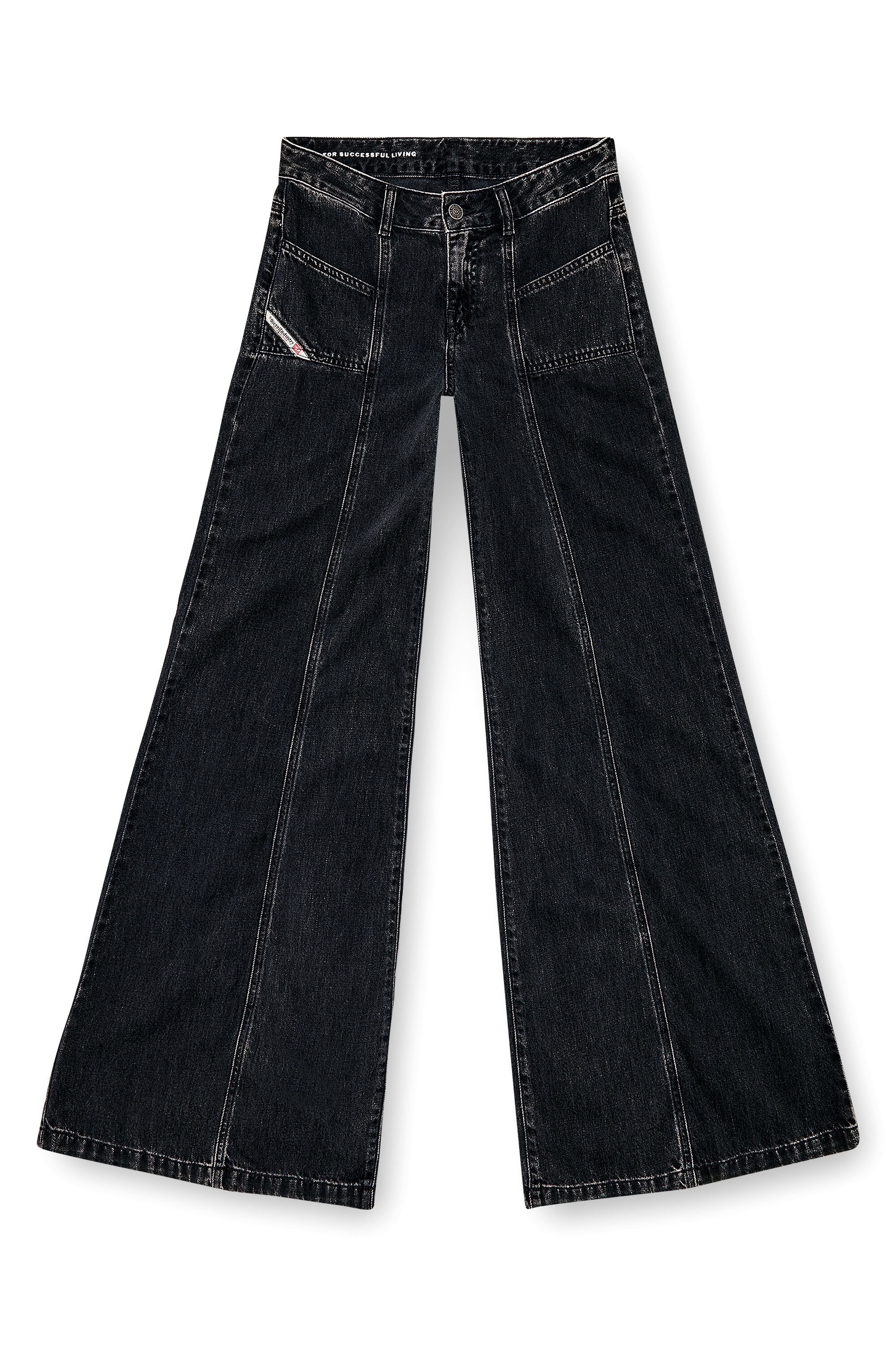 Diesel - Flare Jeans D-Akii 068HN Mujer, Negro/Gris oscuro - 6