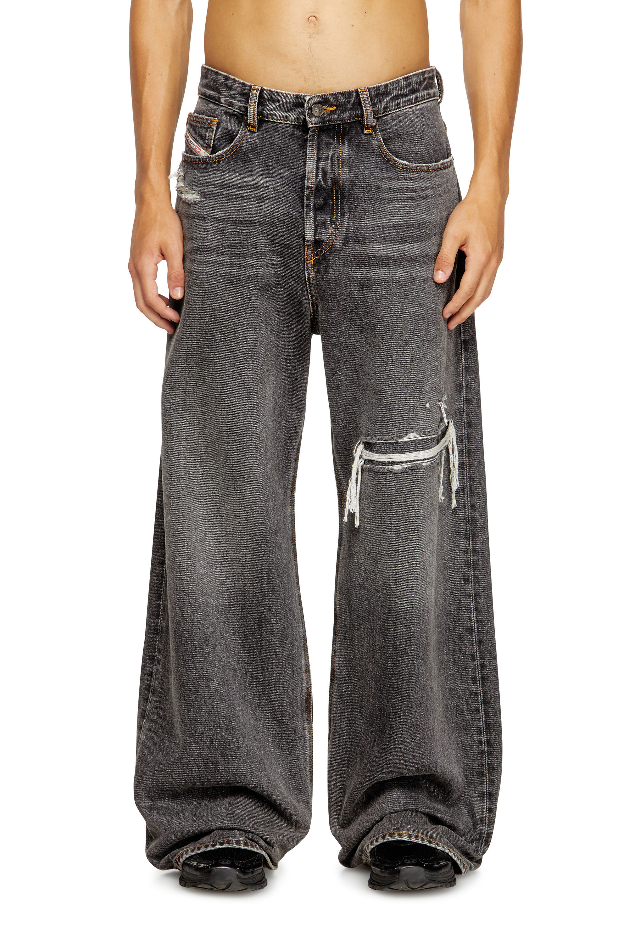 Diesel - Relaxed Jeans D-Rise 007F6 Hombre, Negro/Gris oscuro - 3