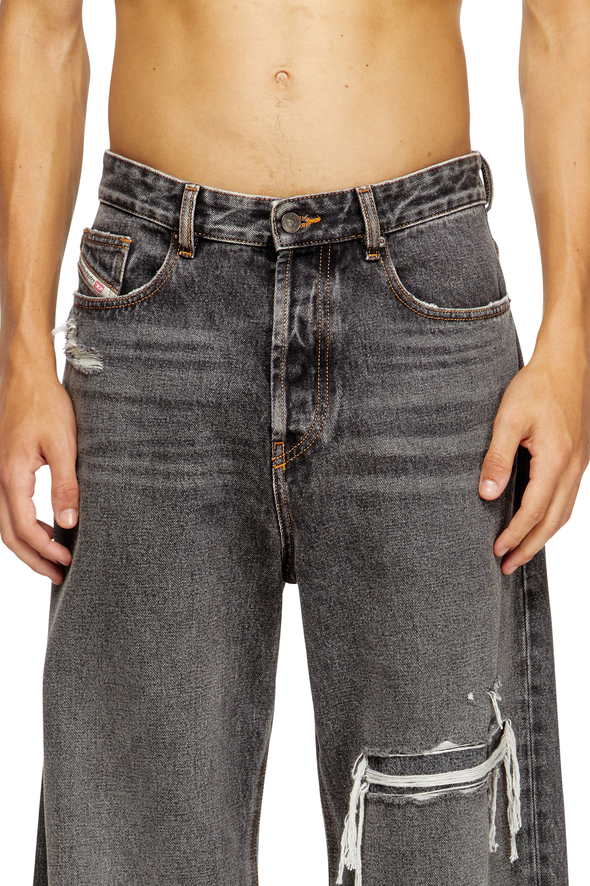 Diesel - Relaxed Jeans D-Rise 007F6 Hombre, Negro/Gris oscuro - 5