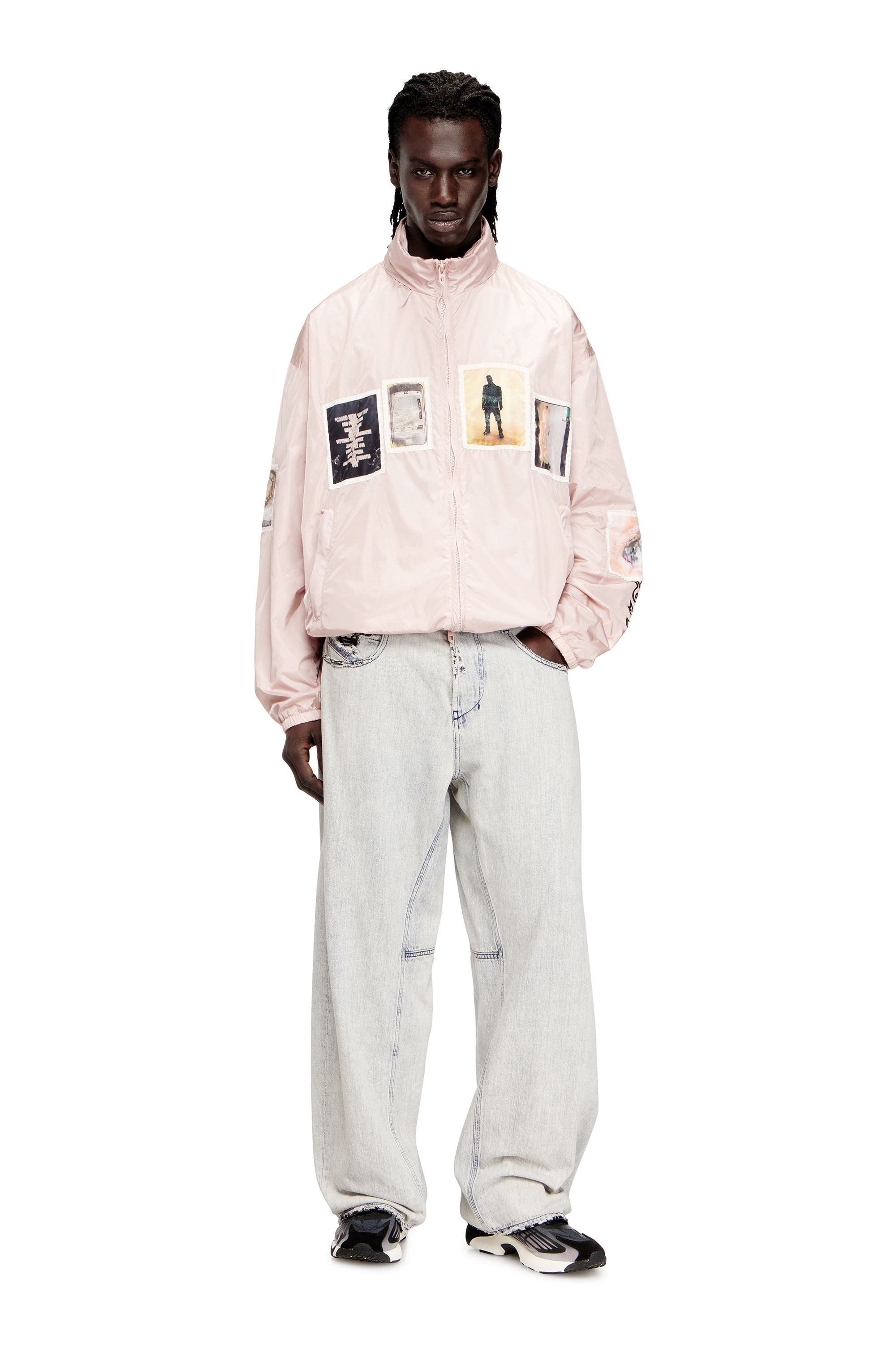 Diesel - J-CLAUS-A-GSBR, Cortavientos con parches gráficos Hombre in Rosa - 1