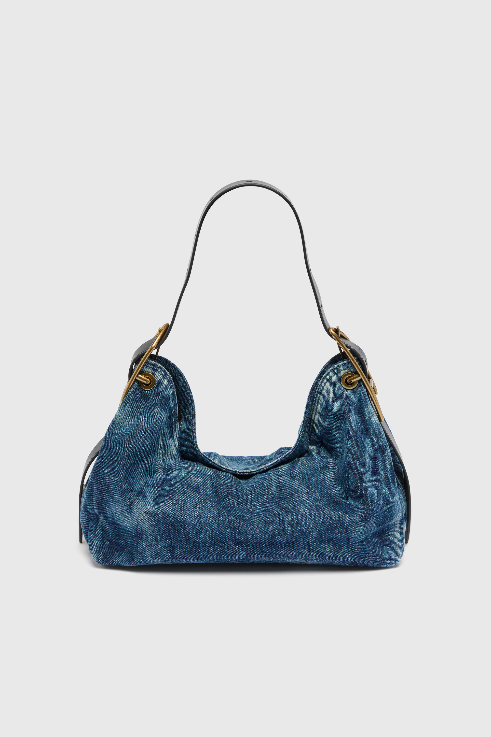 Diesel - D-LINE HOBO S, D-Line-Bolso de hombro en deim Mujer in Azul marino - 2