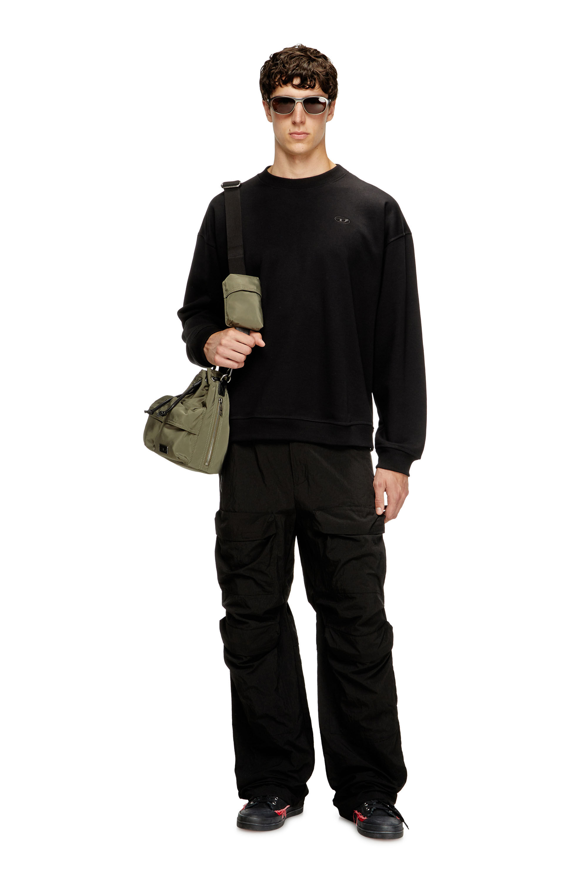 Diesel - S-BOXT-T2, Sudadera con logotipo Oval D Hombre in Negro - 1