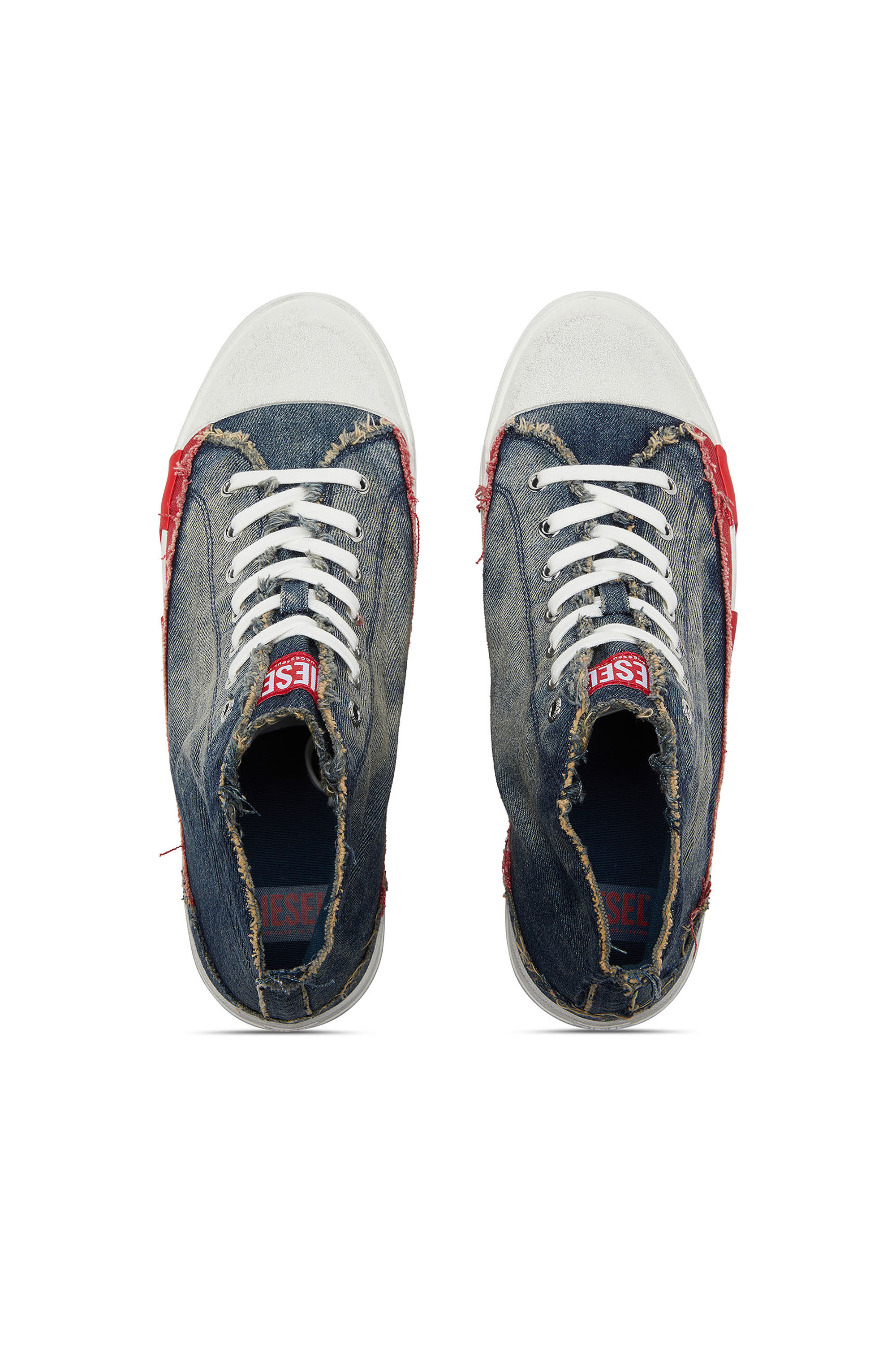Diesel - S-D-VERSE MID II, D-Verse-Zapatillas de caña alta en denim con logo D Hombre in Azul marino - 4