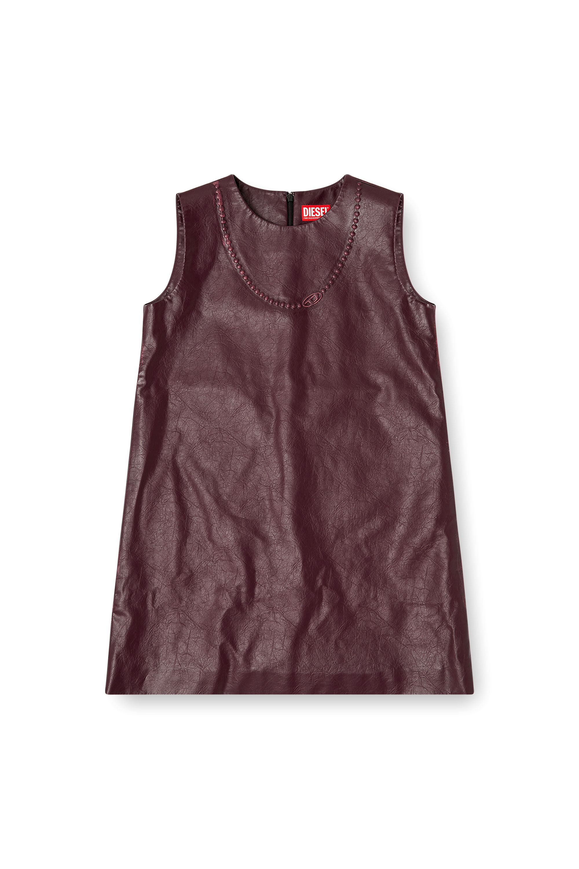 Diesel - FR-D-ARES, Minivestido sin mangas burgundy en tejido recubierto Mujer in Rojo - 2
