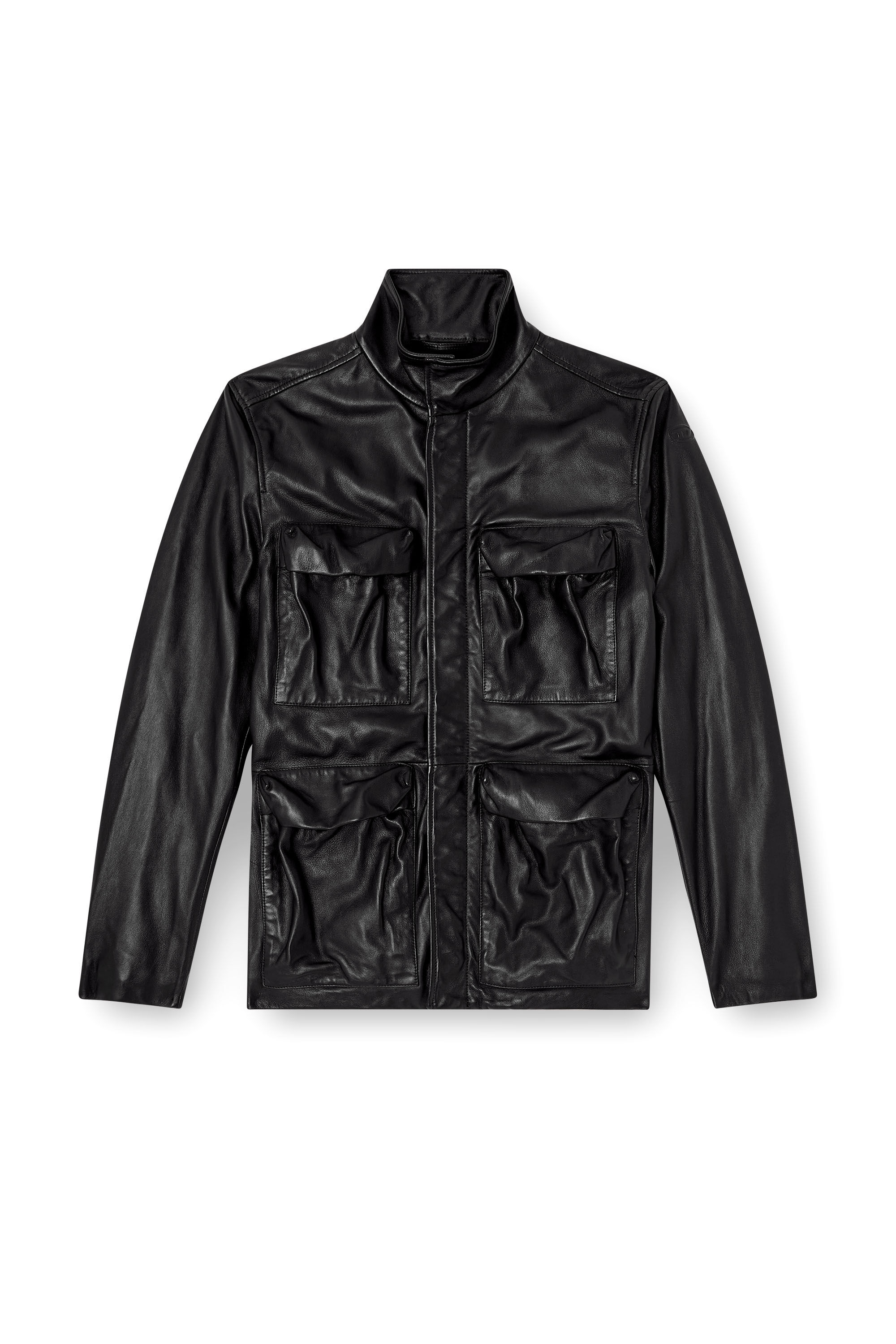 Diesel - L-GAST, Chaqueta de cuero con bolsillos utility Unisex in Negro - 2