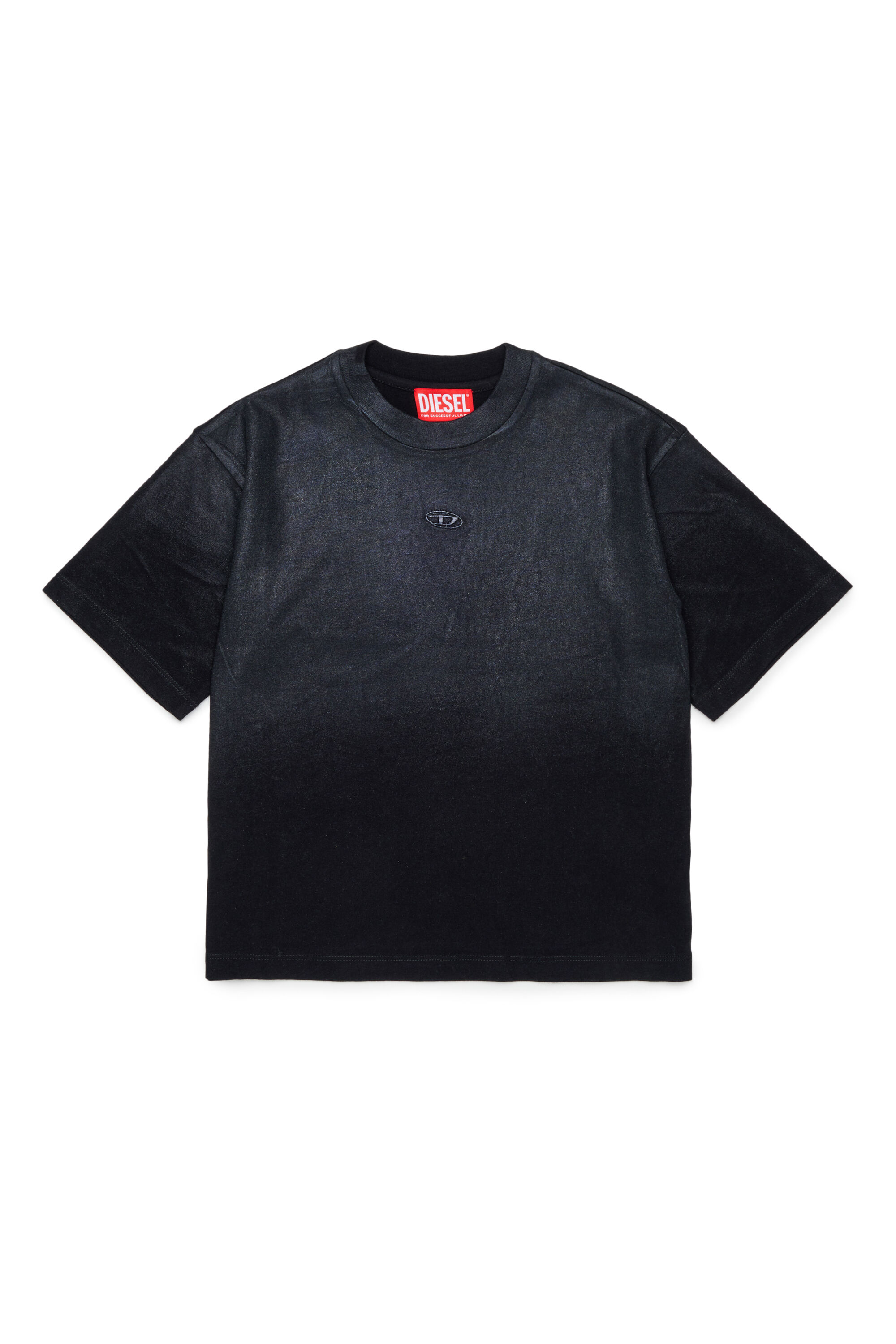 Diesel - TANORMYS2, Camiseta de algod&oacute;n con bordado tonal Oval D Mujer in Negro - 1
