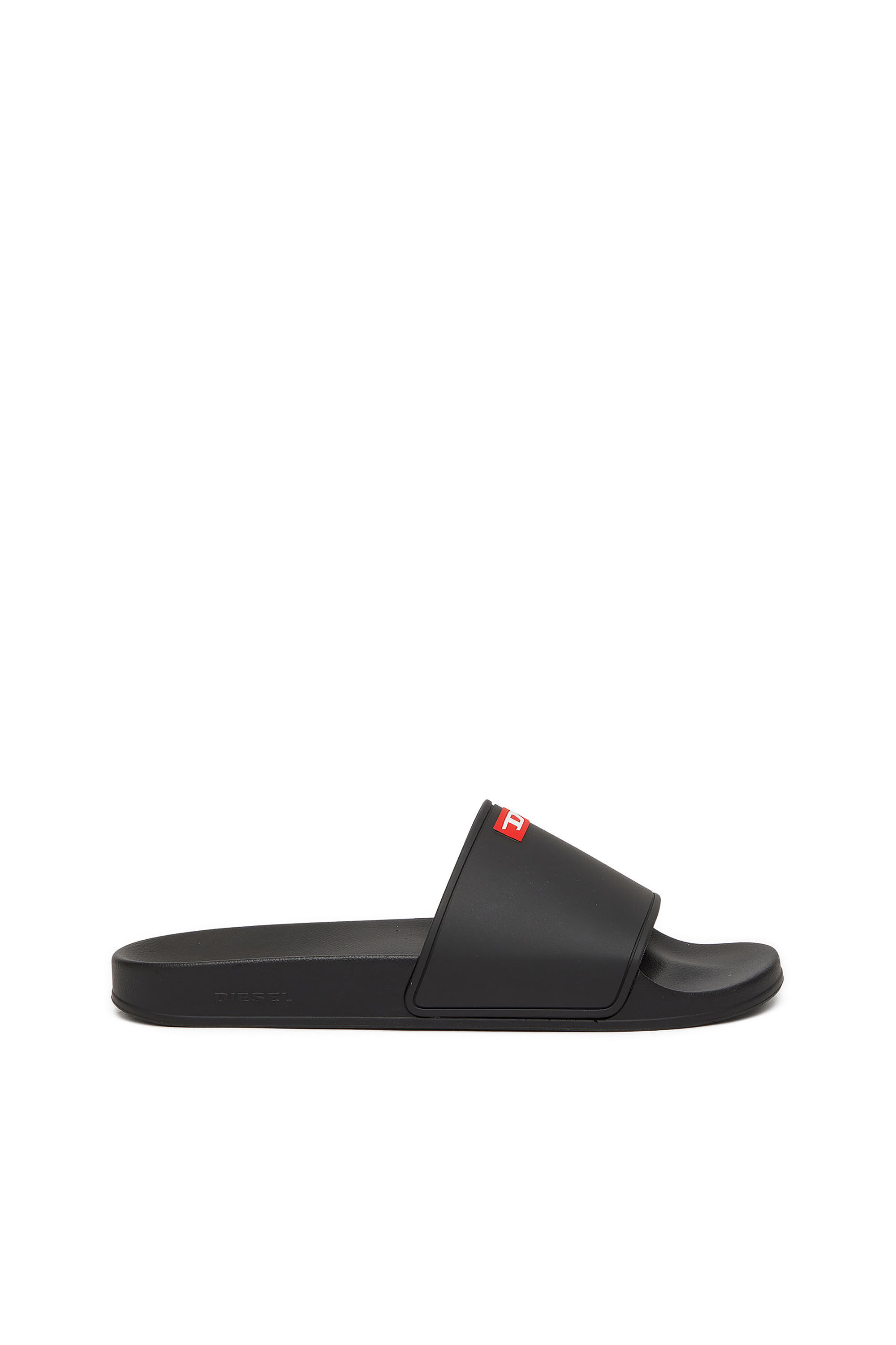 Diesel - SA-SWIM, Chanclas de piscina de goma con logotipo D Hombre in Negro - 1