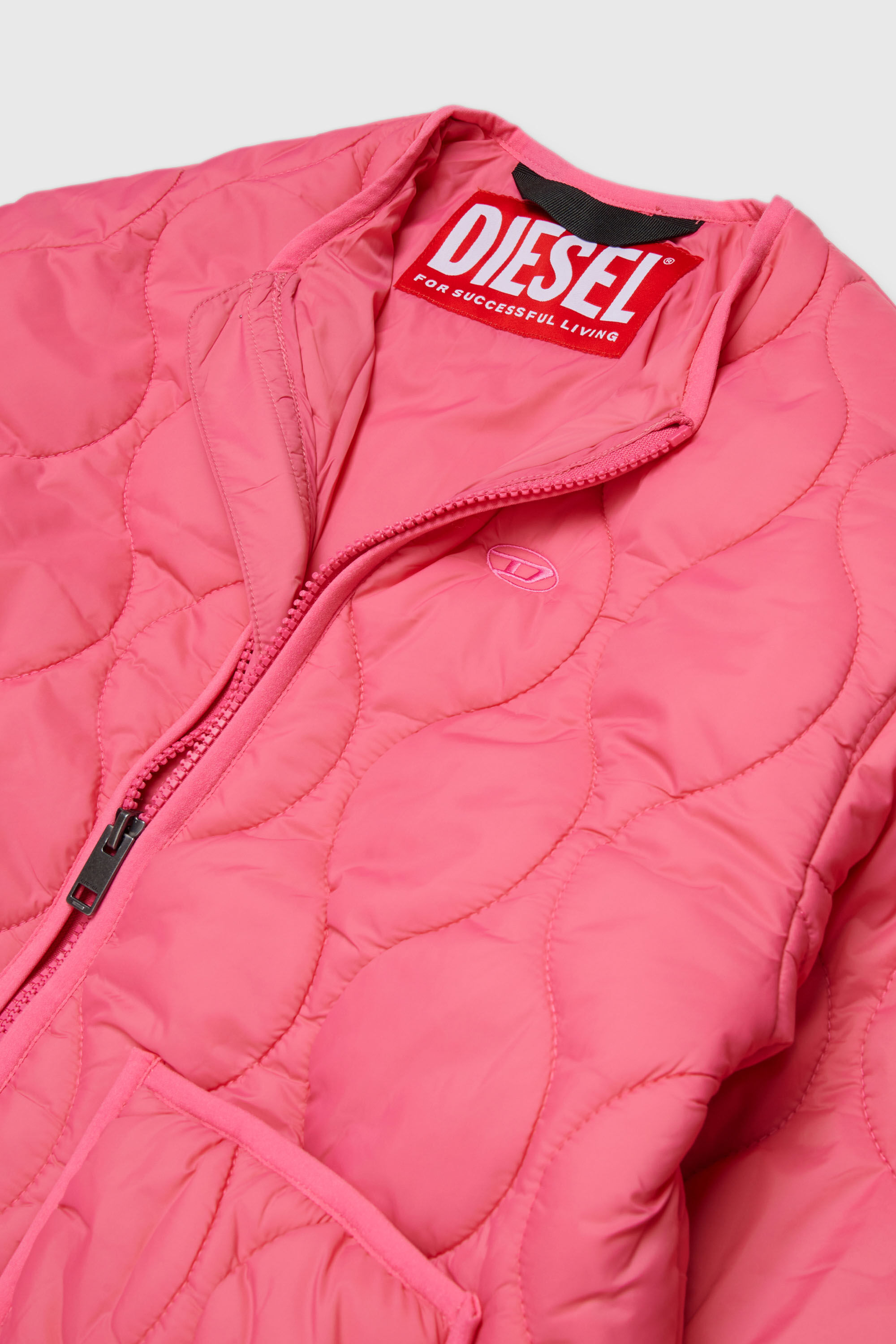 Diesel - JPOP, Chaqueta liner de nailon acolchado Mujer in Rosa - 3