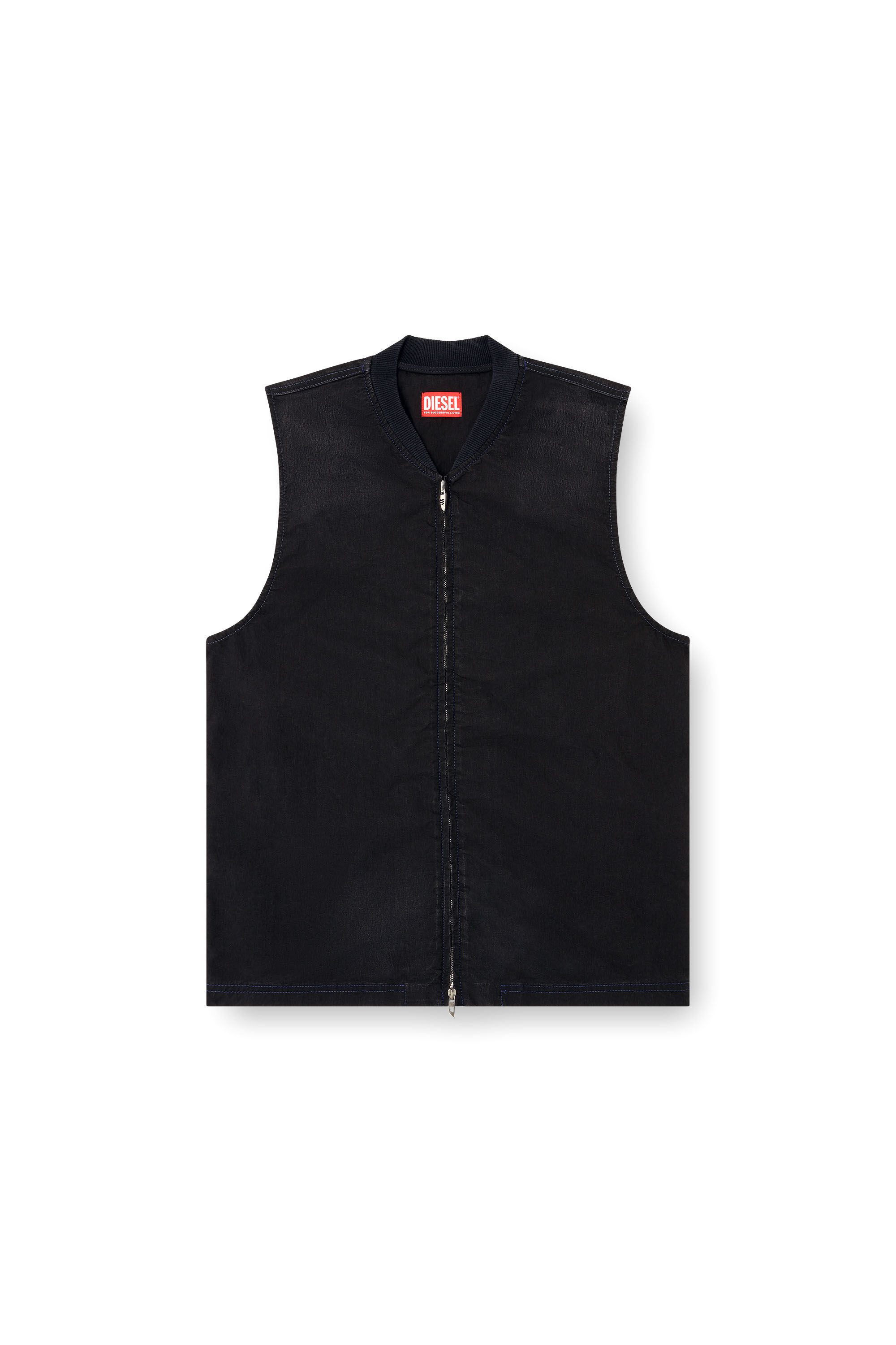 Diesel - D-SUND-D-N JOGG, Chaleco sin mangas en tejido técnico JoggJeans Unisex in Negro - 2