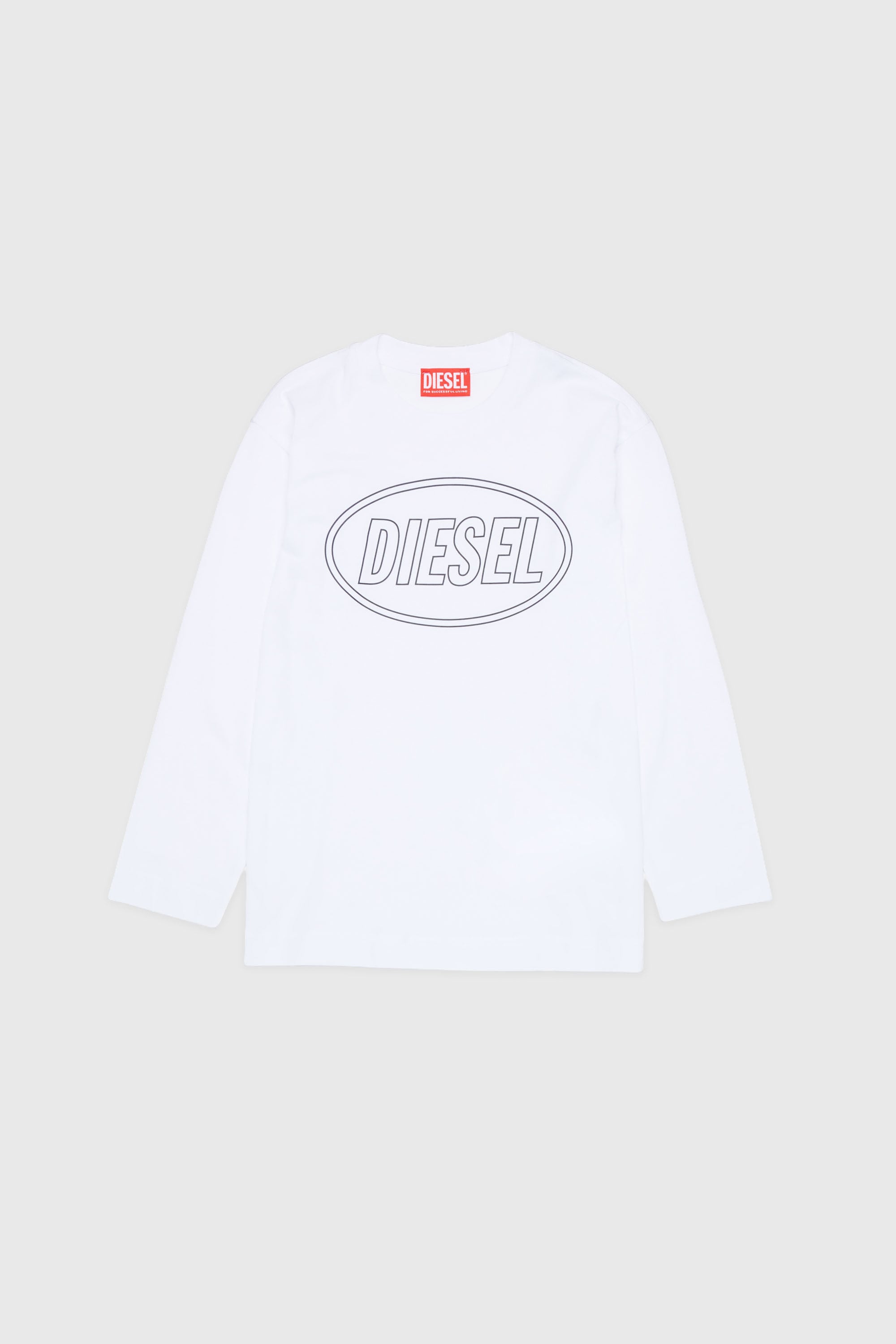 Diesel - TCIRCLELS OVER, Camiseta de manga larga con Logo Oval D Hombre in Blanco - 1