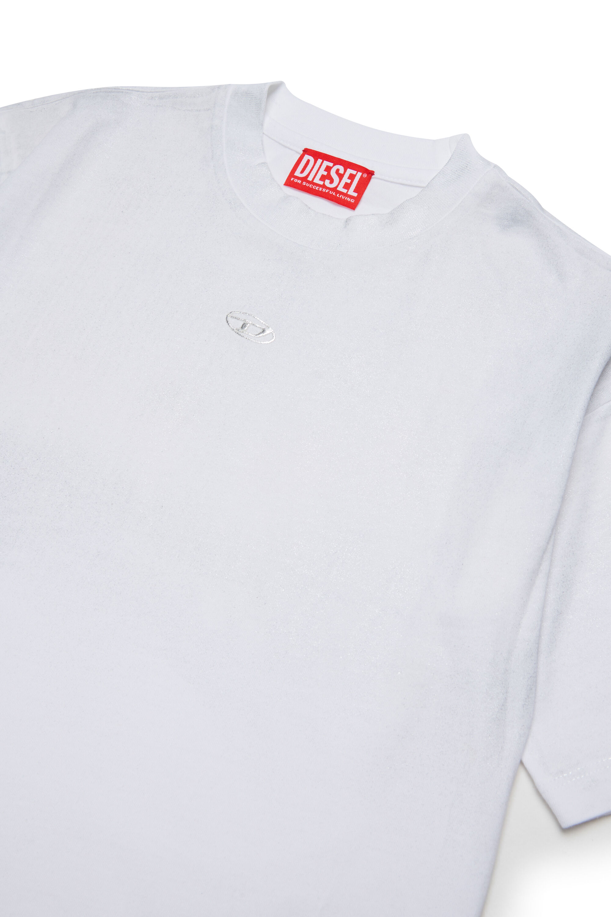 Diesel - TANORMYS2, Camiseta de algod&oacute;n con bordado tonal Oval D Mujer in Blanco - 3