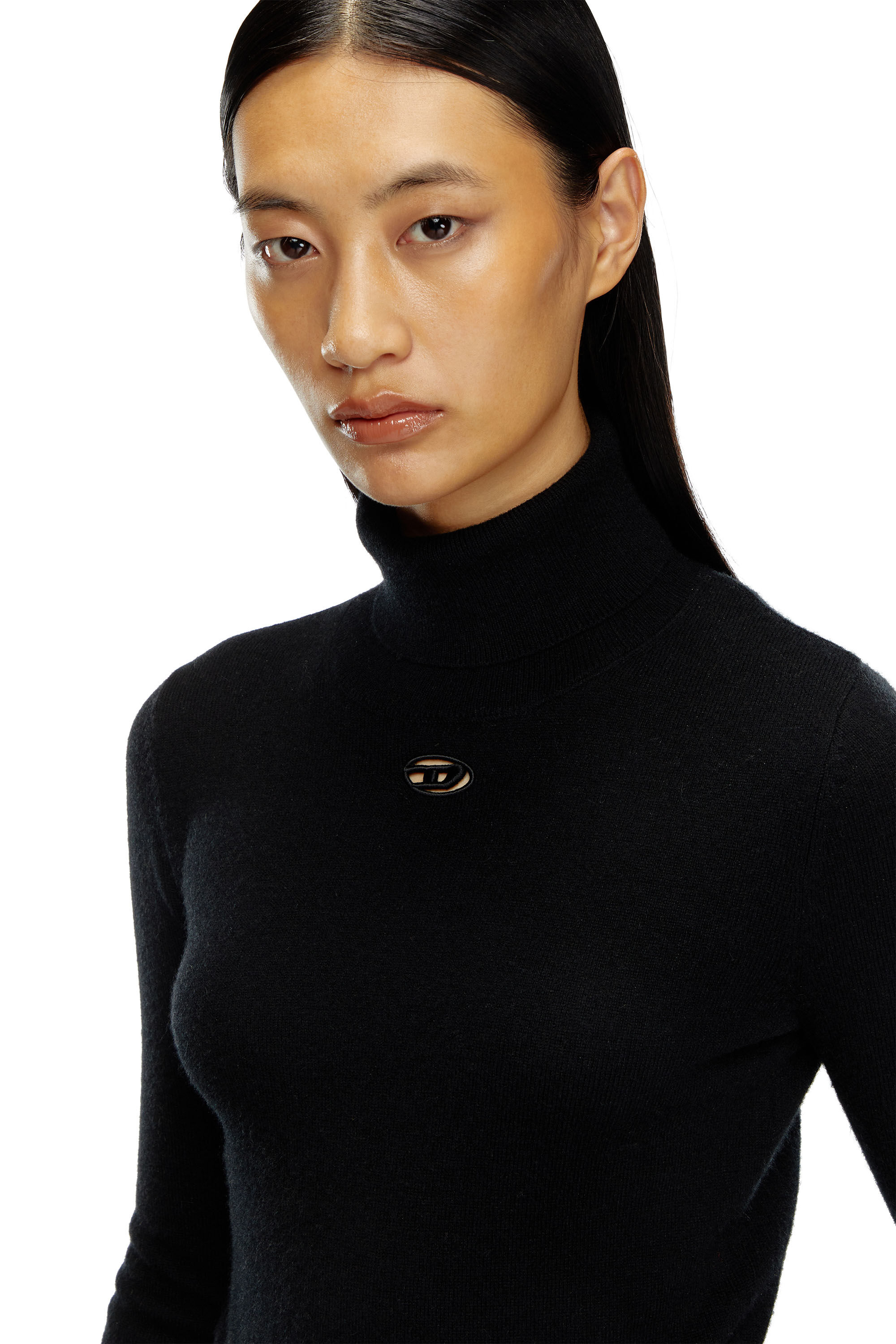 Diesel - M-AREESAX-TN, Jersey con cuello alto de lana y cachemira Mujer in Negro - 5