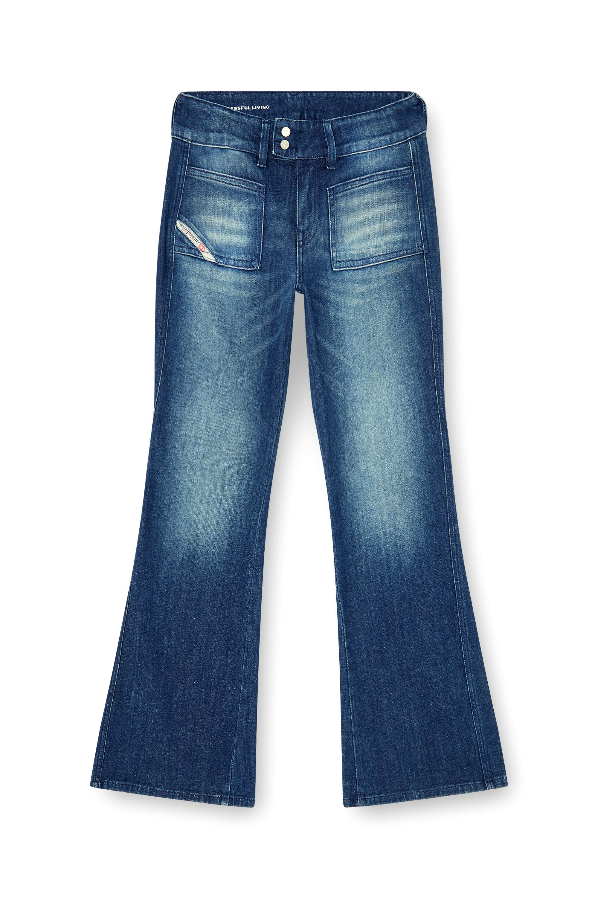 Diesel - Bootcut Jeans D-Hush 0KBBR Mujer, Azul Oscuro - 6